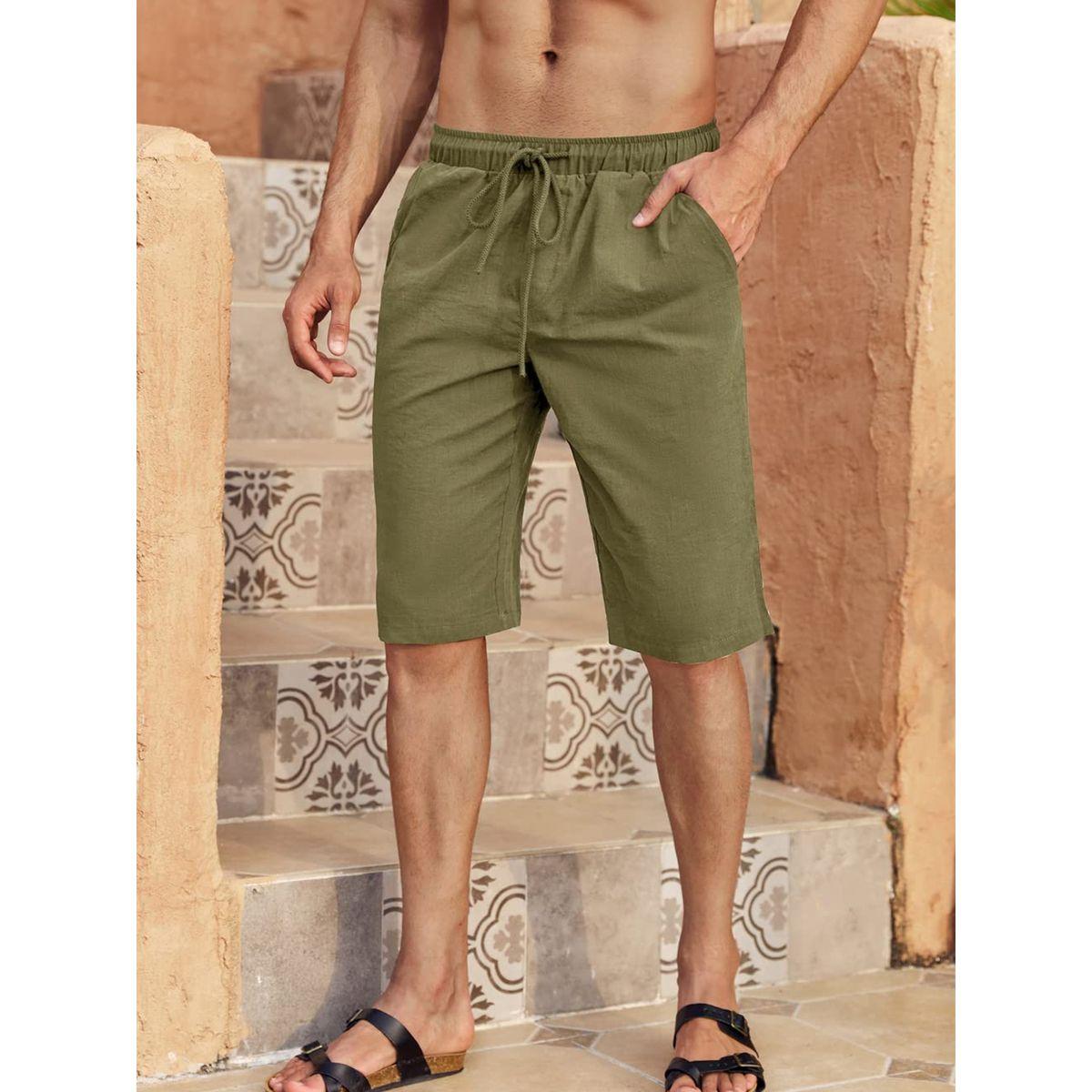 Styli Solid Bermuda Shorts with Drawstring-men-clothing-bottoms-shorts-image-1