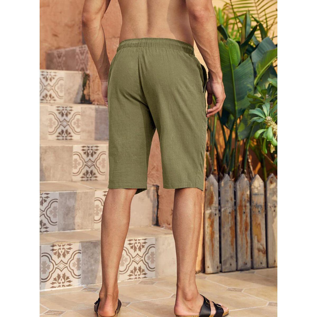 Styli Solid Bermuda Shorts with Drawstring-men-clothing-bottoms-shorts-image-2