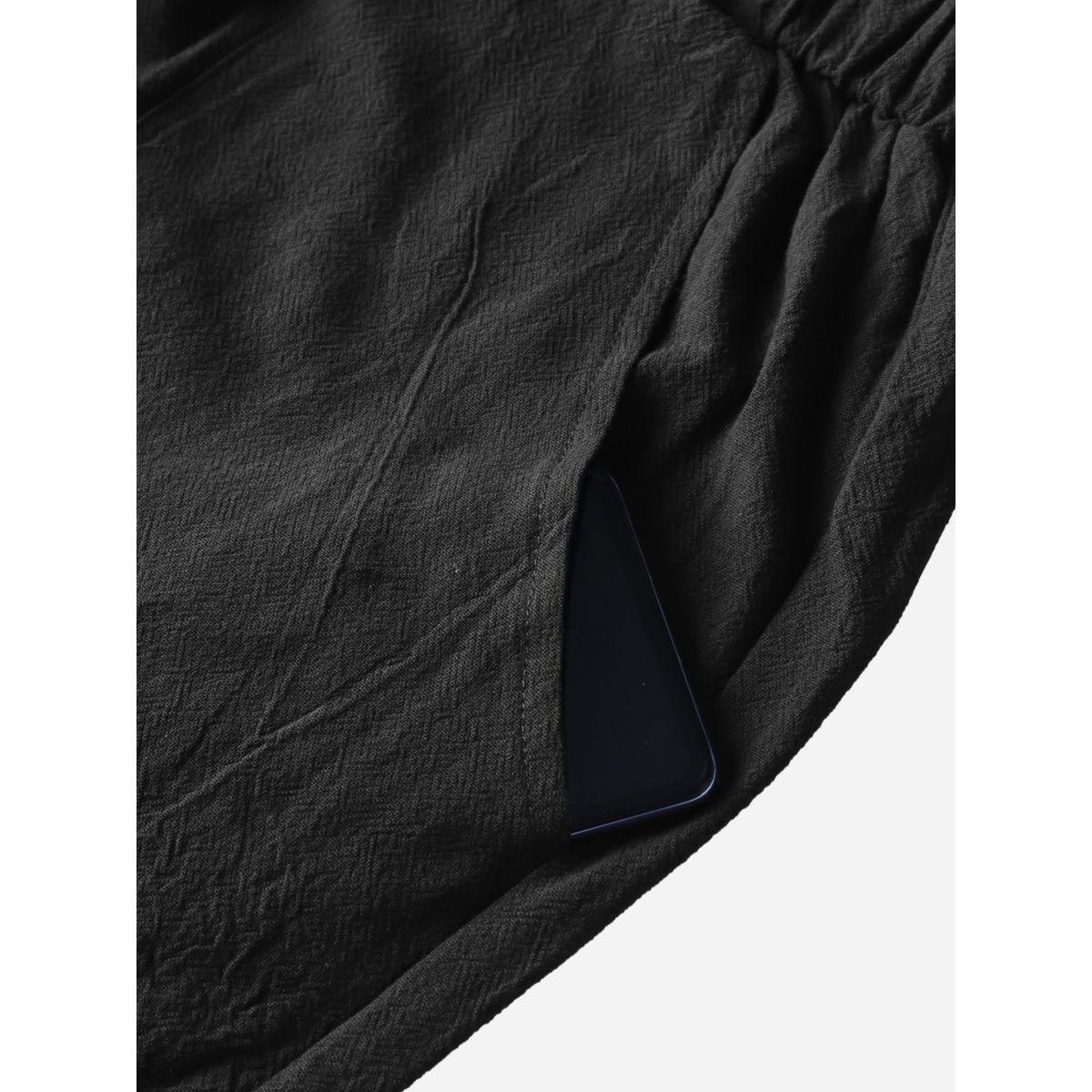 Styli Solid Straight Leg Pants with Drawstring-men-clothing-bottoms-trousersandchinos-trousers-image-4