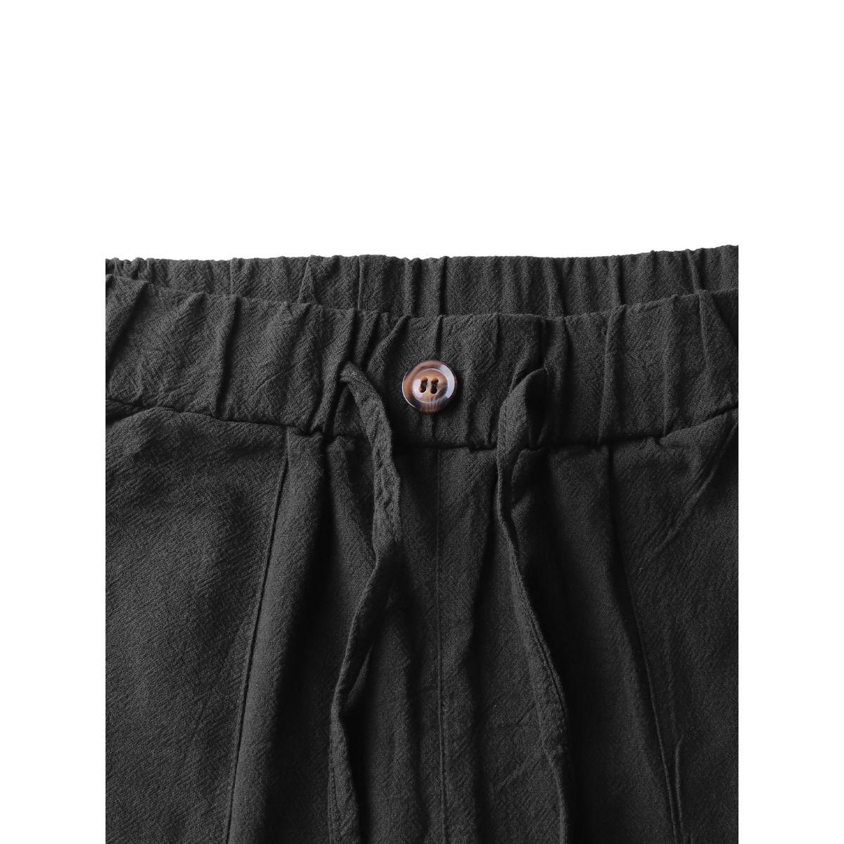 بنطال سادة بأرجل مستقيمة وأربطة-men-clothing-bottoms-trousersandchinos-trousers-image-1