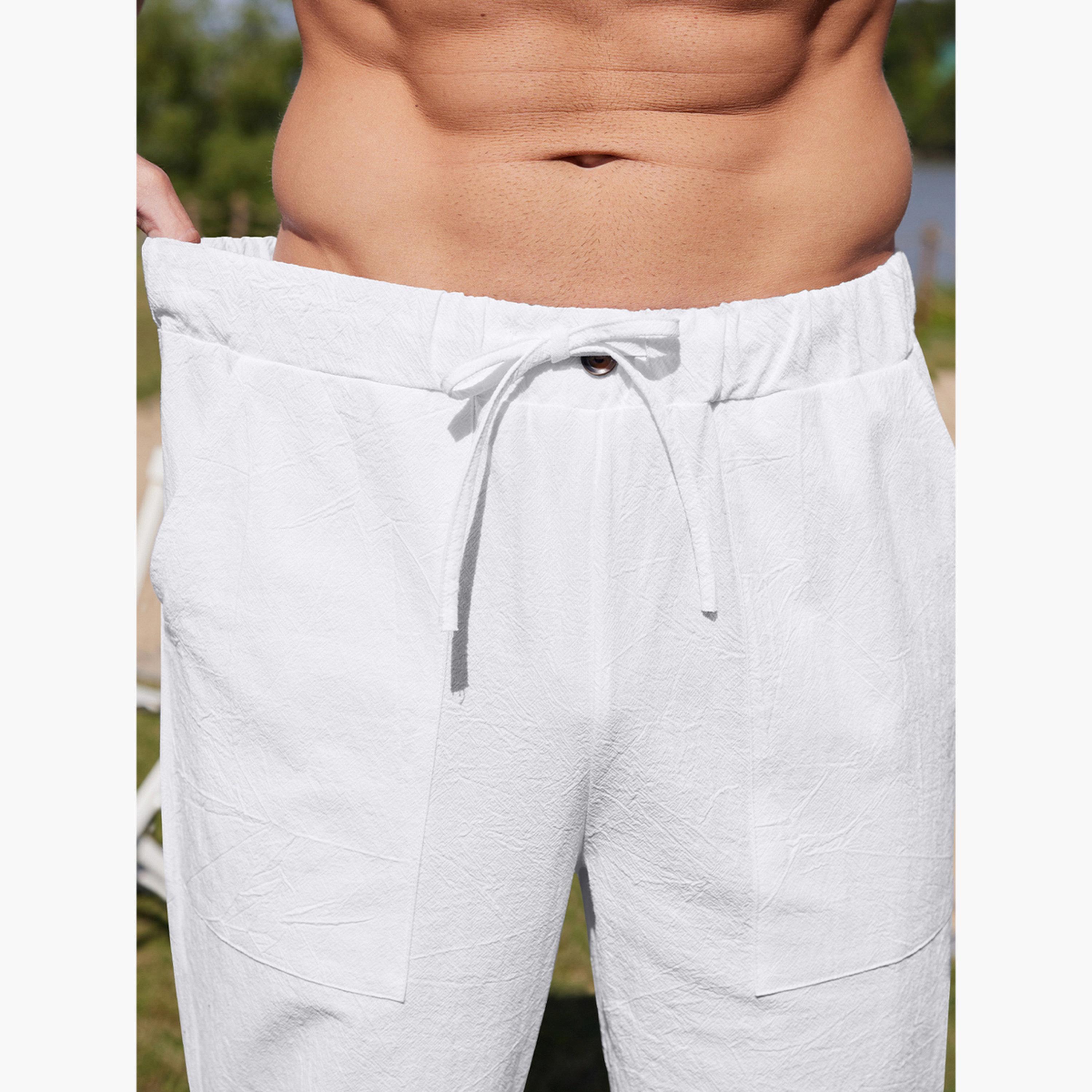 Take Two Men Solid Drawstring Waist Relaxed Fit Pants-men-clothing-bottoms-trousersandchinos-trousers-image-3