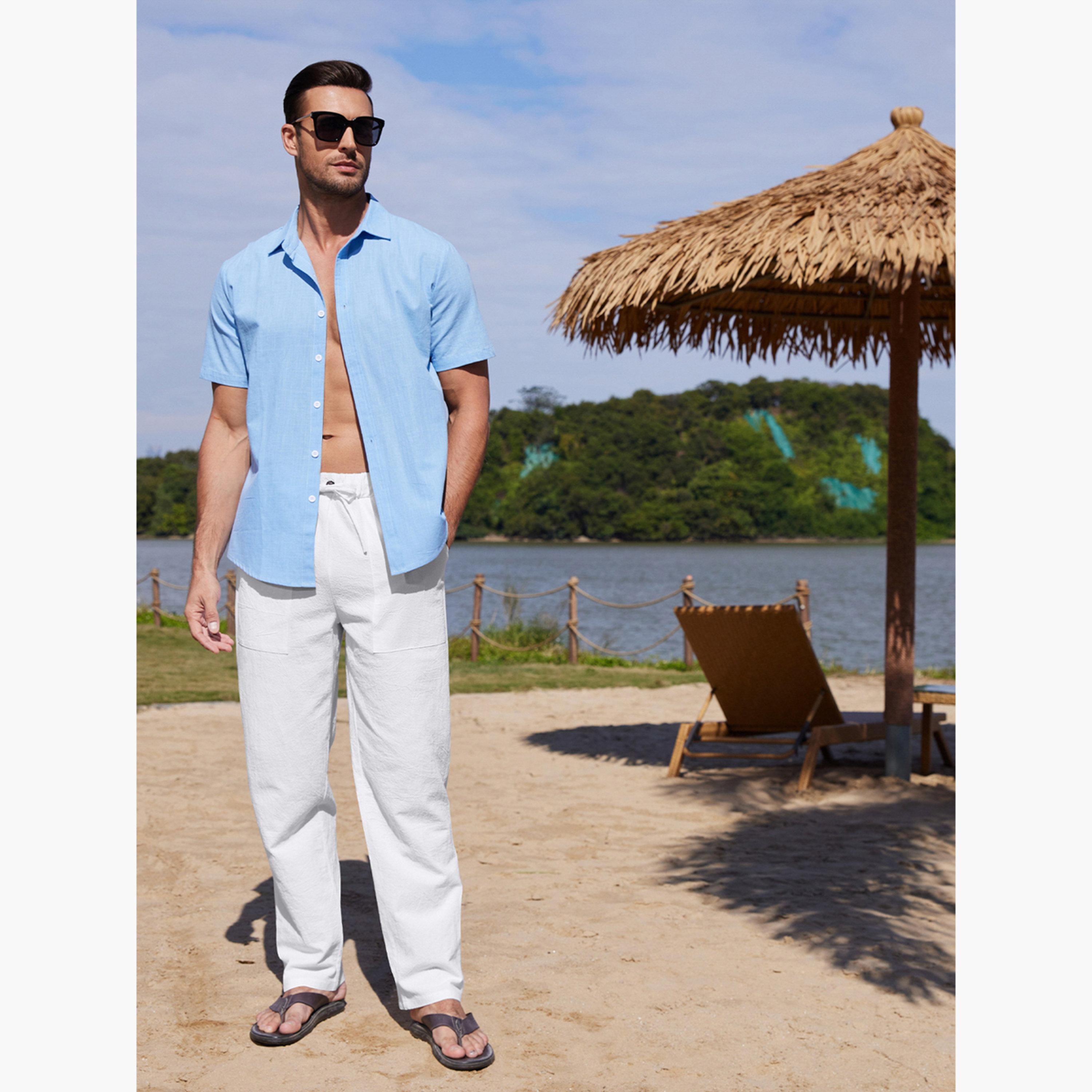 Take Two Men Solid Drawstring Waist Relaxed Fit Pants-men-clothing-bottoms-trousersandchinos-trousers-image-5