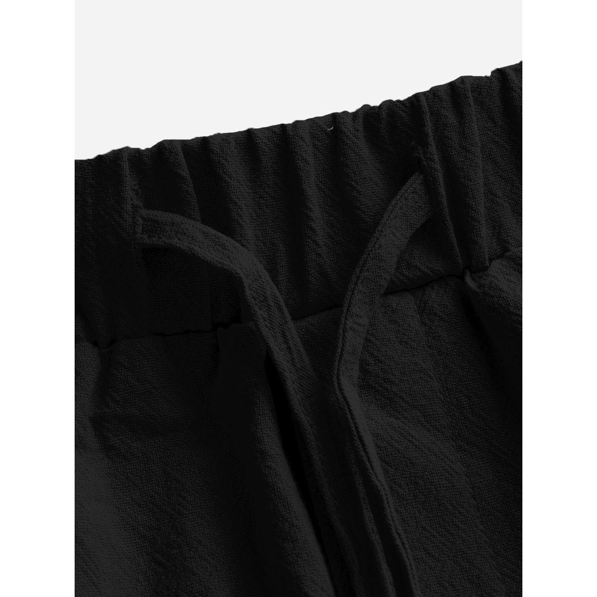 Styli Solid Straight Leg Pants with Drawstring-men-clothing-bottoms-trousersandchinos-trousers-image-3