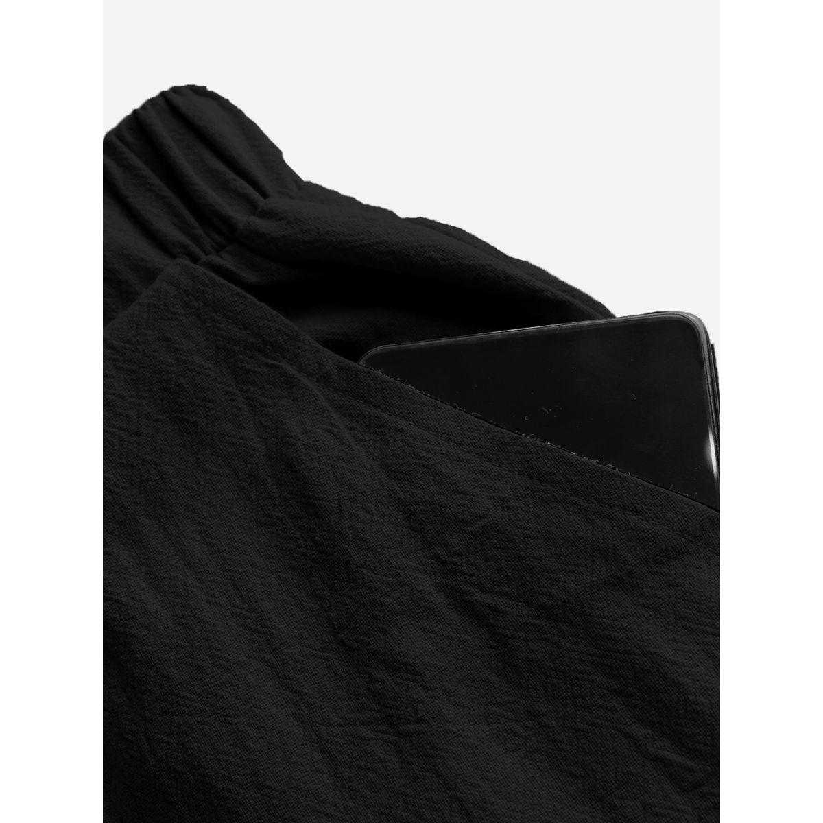 Styli Solid Straight Leg Pants with Drawstring-men-clothing-bottoms-trousersandchinos-trousers-image-4