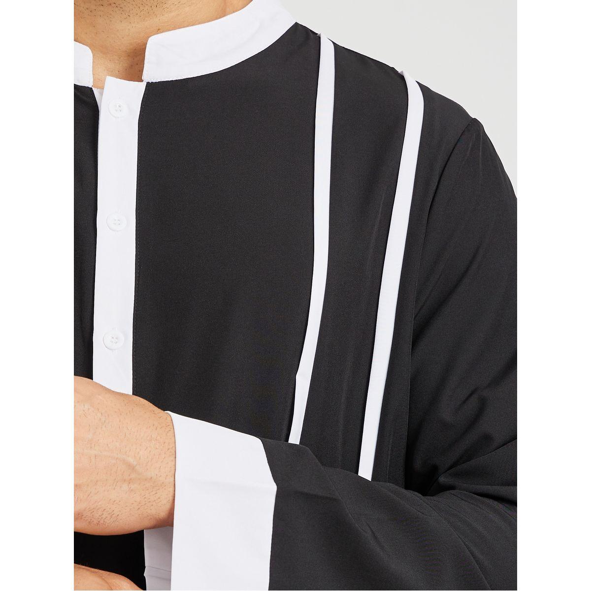قميص ثوب مخطط بياقة قائمة وأكمام طويلة-men-clothing-shirts-image-3