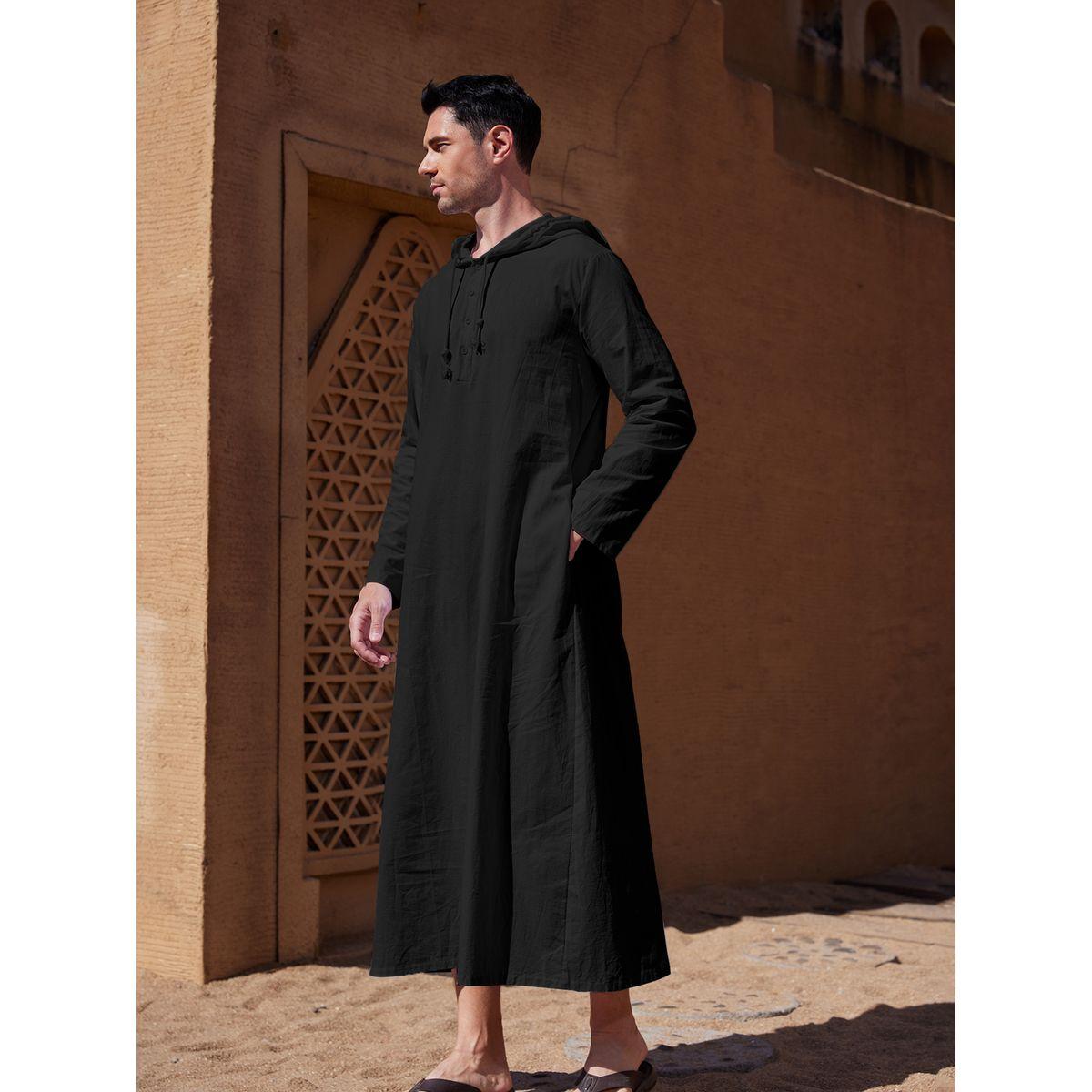 روب سادة بياقة هودي وأكمام طويلة-men-clothing-shirts-image-5