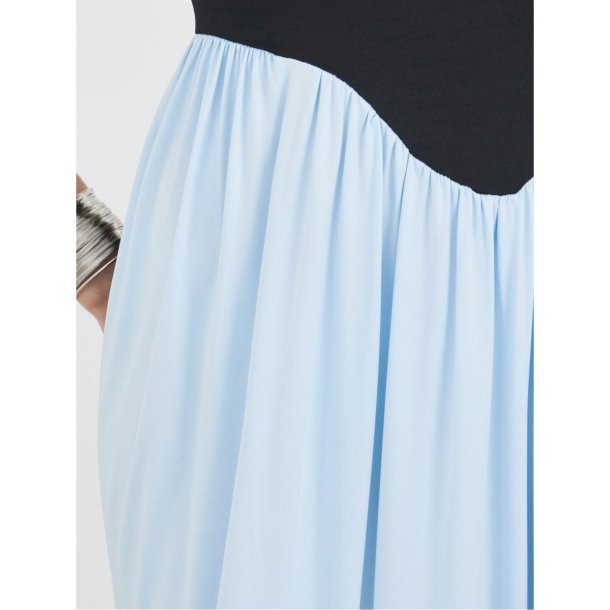 Styli Color Block Short Sleeve Round Neck Maxi Dress-women-clothing-dresses-image-4