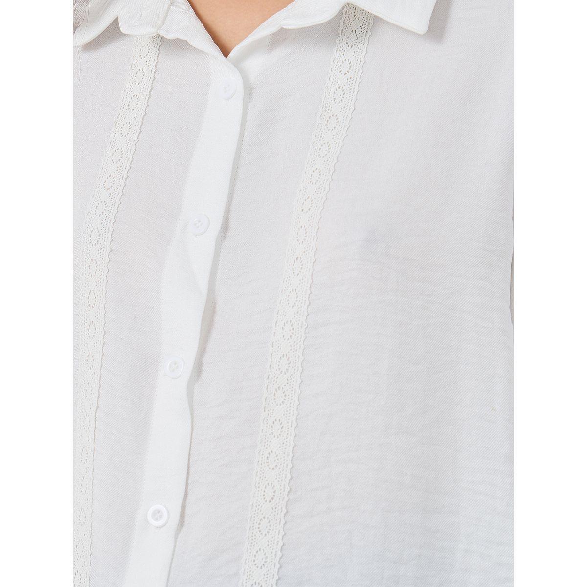 بلوزة سادة بقصة عادية وتفاصيل دانتيل-women-clothing-shirtsandblouses-shirts-image-4
