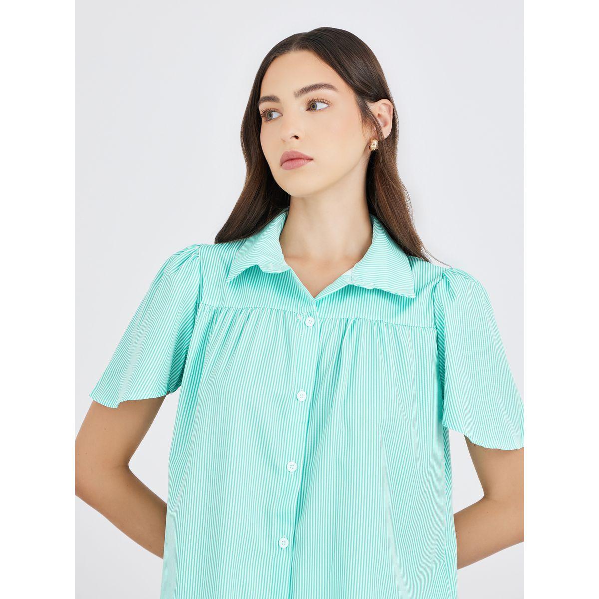 بلوزة فضفاضة مخططة مع أزرار-women-clothing-shirtsandblouses-shirts-image-3