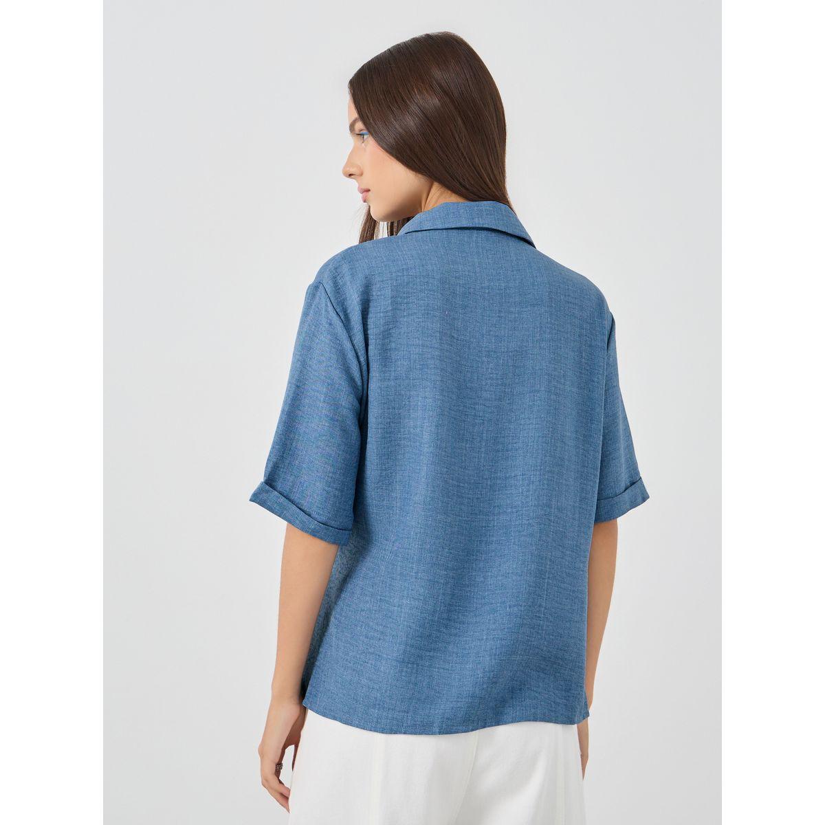 Styli Textured Short Sleeve Wrap Shirt-women-clothing-shirtsandblouses-blouses-image-4