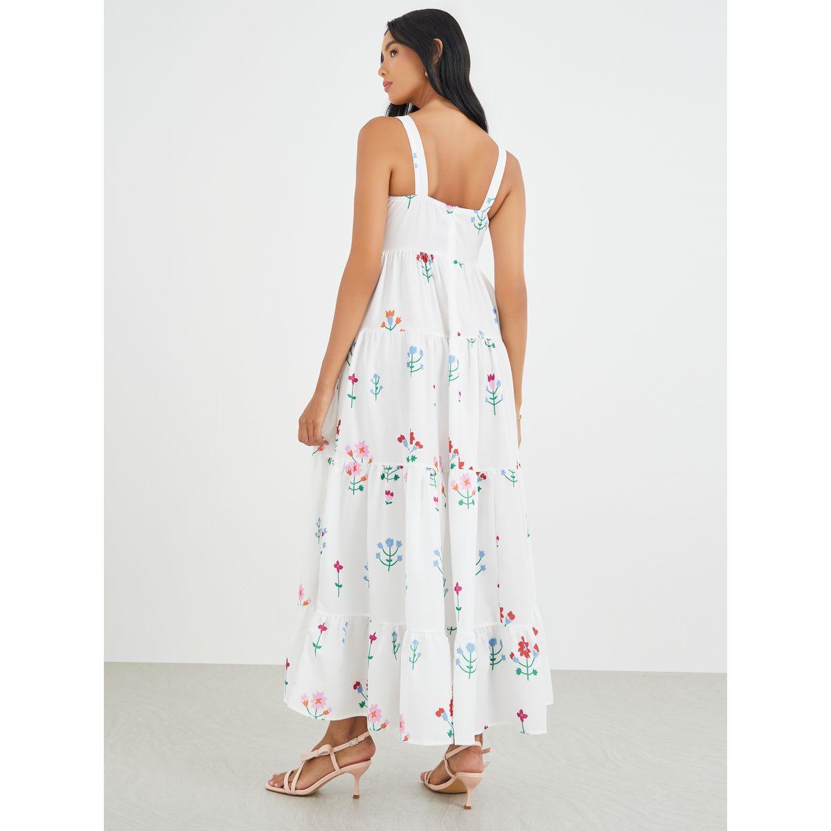 فستان طويل بطبعة زهور وحمالات رفيعة-women-clothing-dresses-image-5
