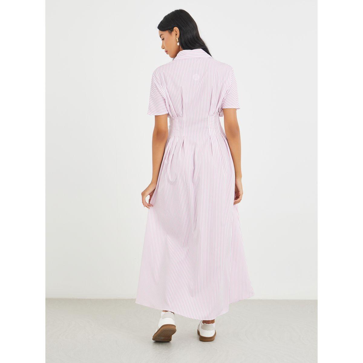 فستان طويل مخطط بأكمام قصيرة-women-clothing-dresses-image-5