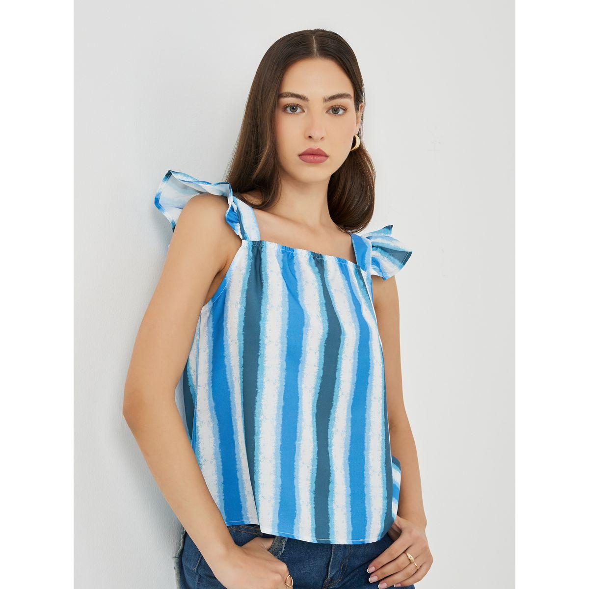 Styli Striped Ruffle Sleeveless Top-women-clothing-shirtsandblouses-blouses-image-1