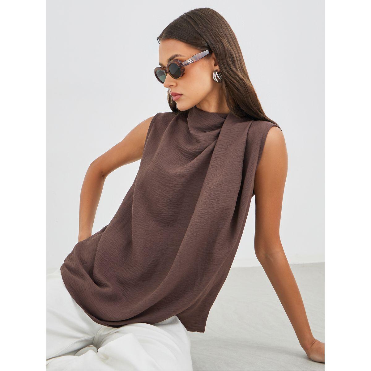 Styli Solid Asymmetric Neck Sleeveless Top-women-clothing-shirtsandblouses-blouses-image-1