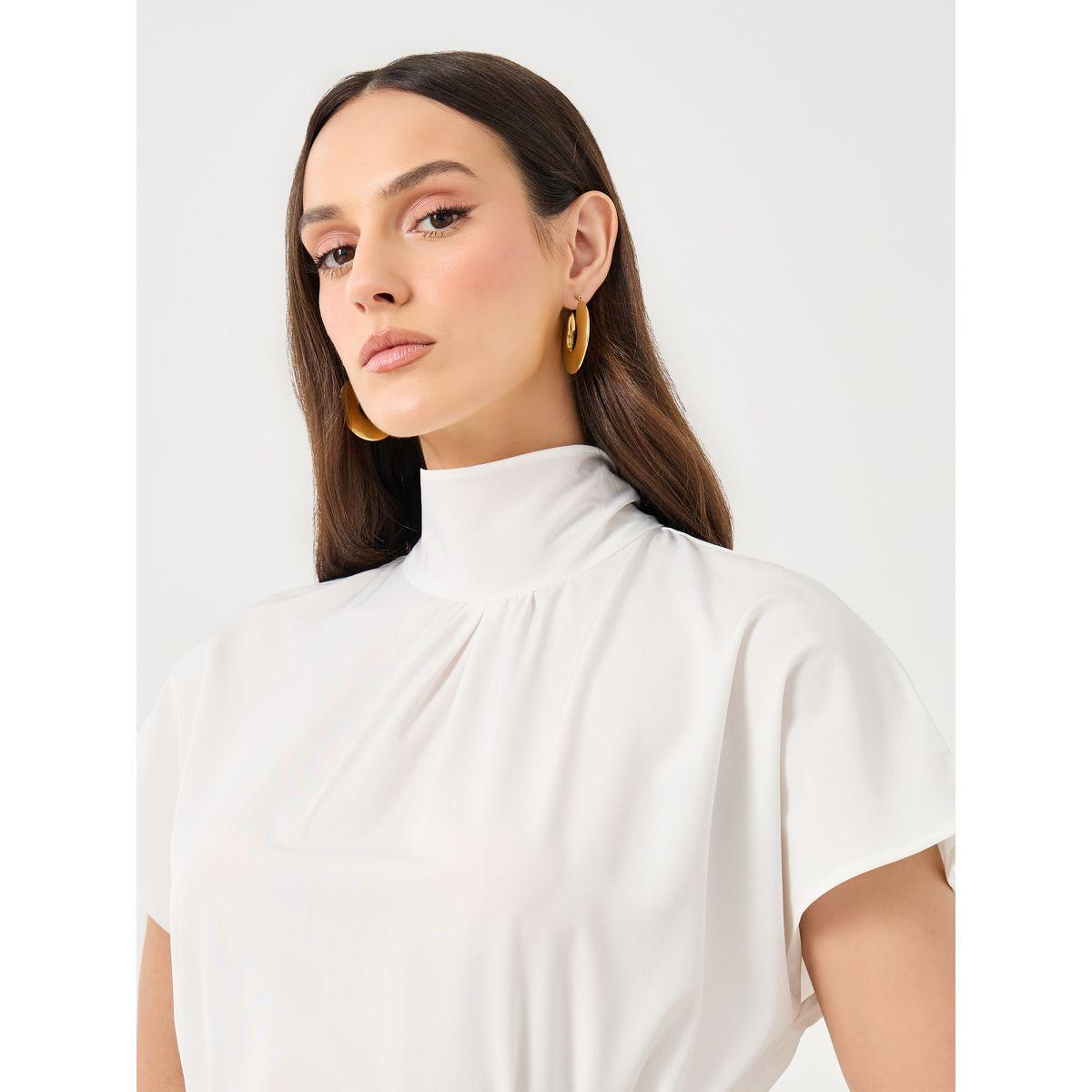 Styli White High Neck Blouse with Loop String Belt-women-clothing-shirtsandblouses-blouses-image-3