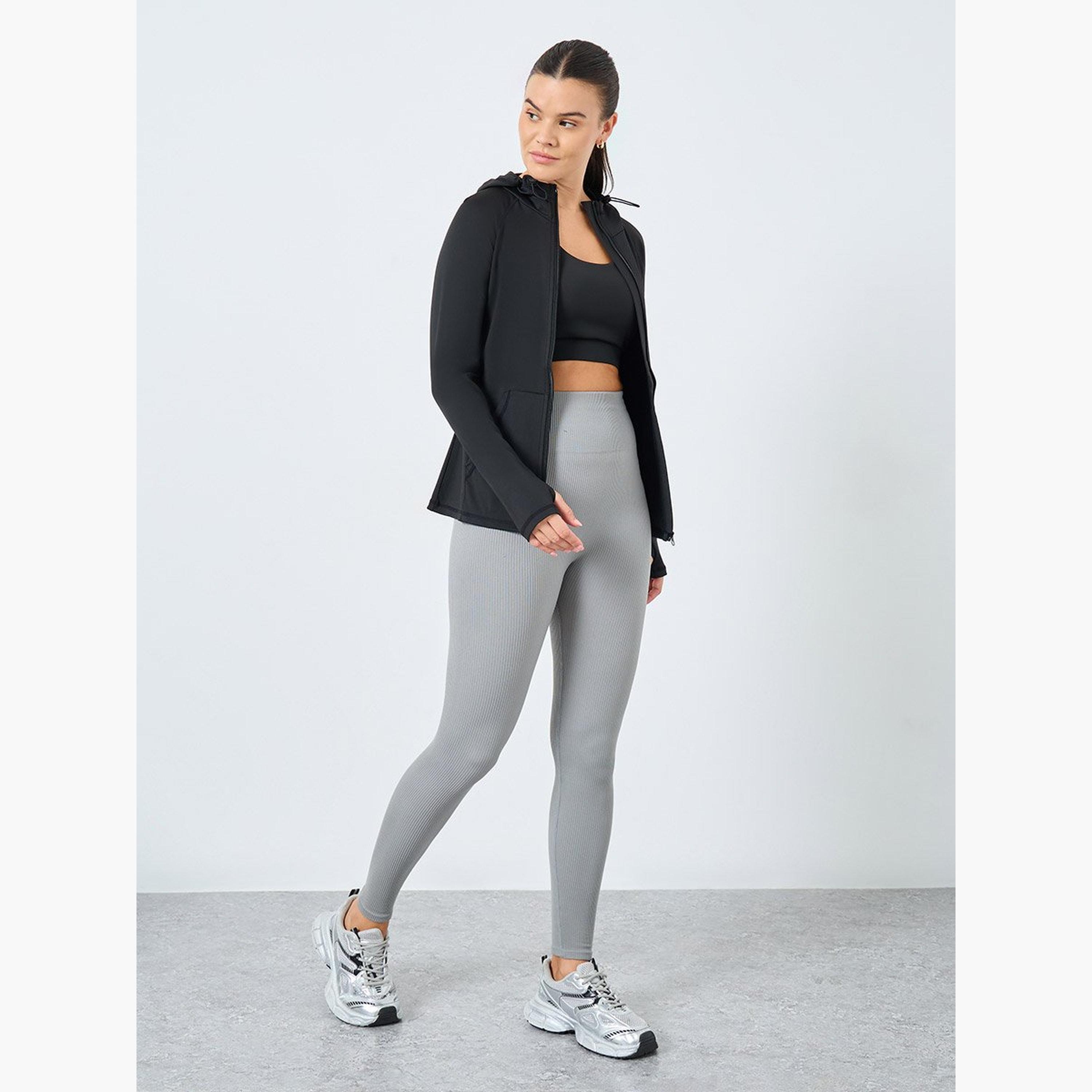Styli Solid Hooded Neck Long Sleeves Women's Zip Through Sweatshirt-men-clothing-sportswearandactivewear-tshirtsandpolos-image-2