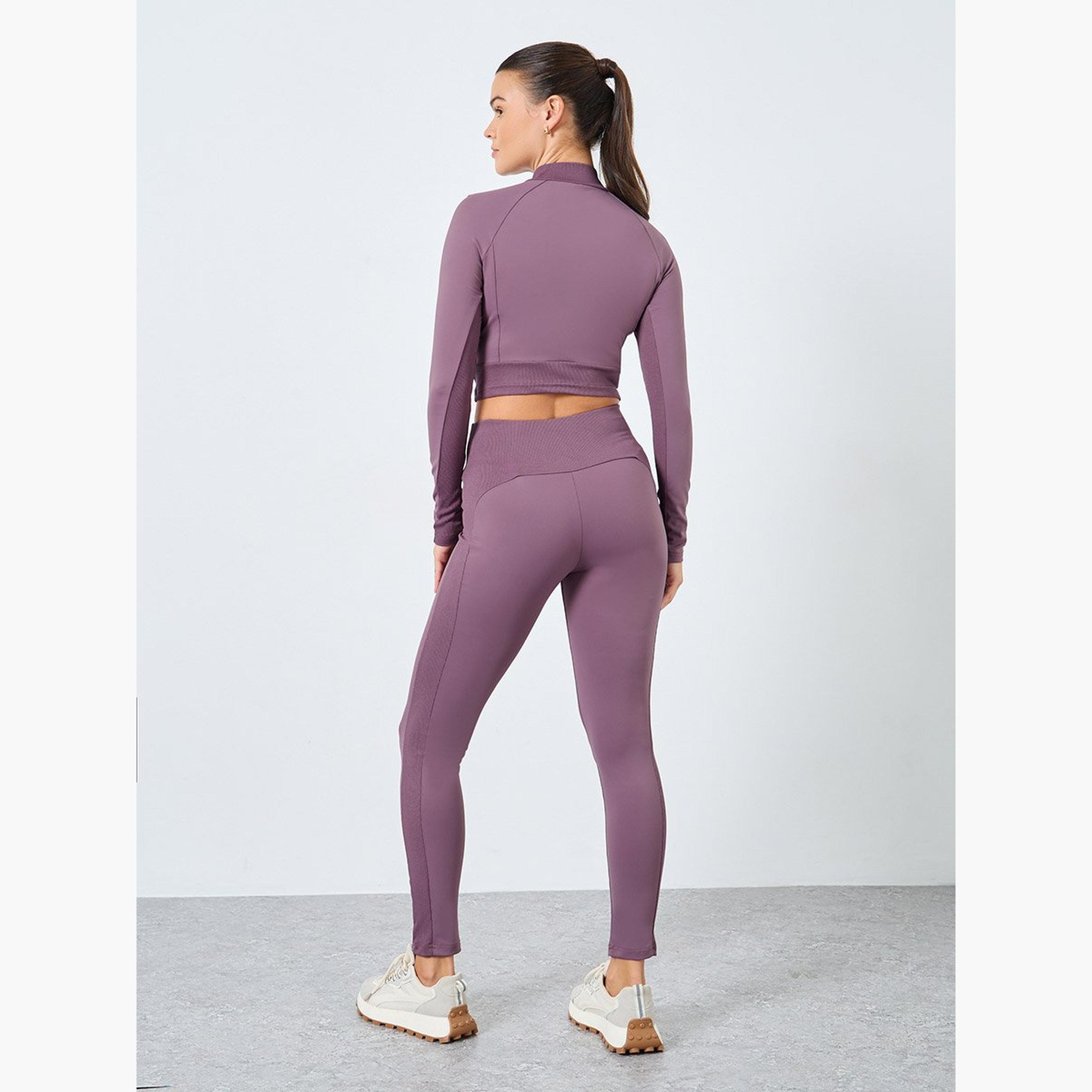 طقم من ليقنز وبلوزة بتفاصيل سحاب-women-clothing-sportswearandactivewear-trackpantsandtracksuits-image-3