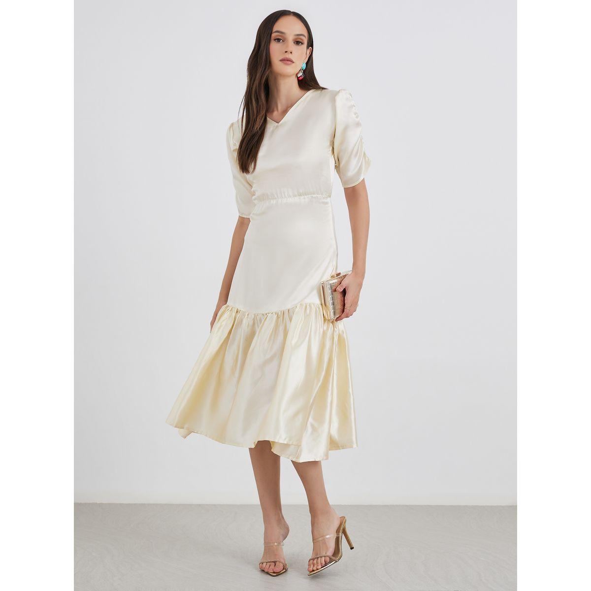 فستان ميدي ساتان بأكمام مزمومة-women-clothing-dresses-image-3
