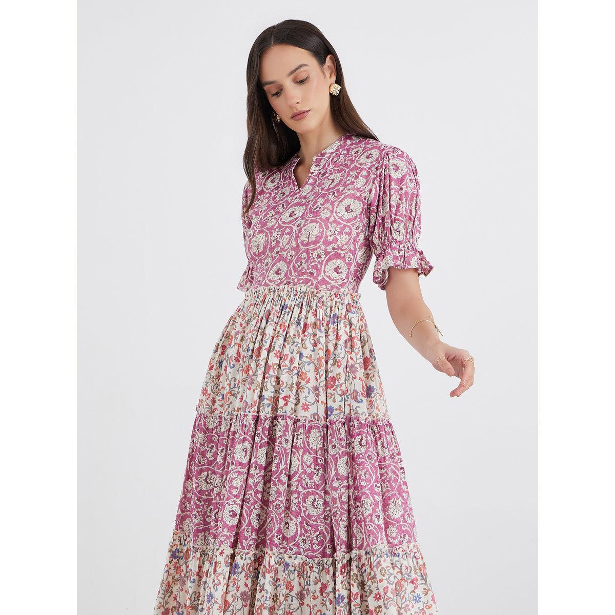 Maxim Creation Women All Over Print Tiered Midi Dress-women-clothing-dresses-image-3