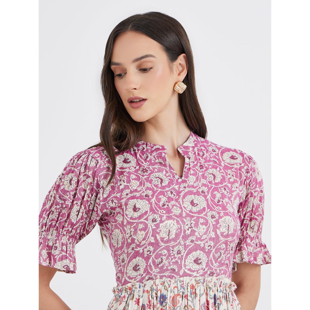 Maxim Creation Women All Over Print Tiered Midi Dress-women-clothing-dresses-image-4