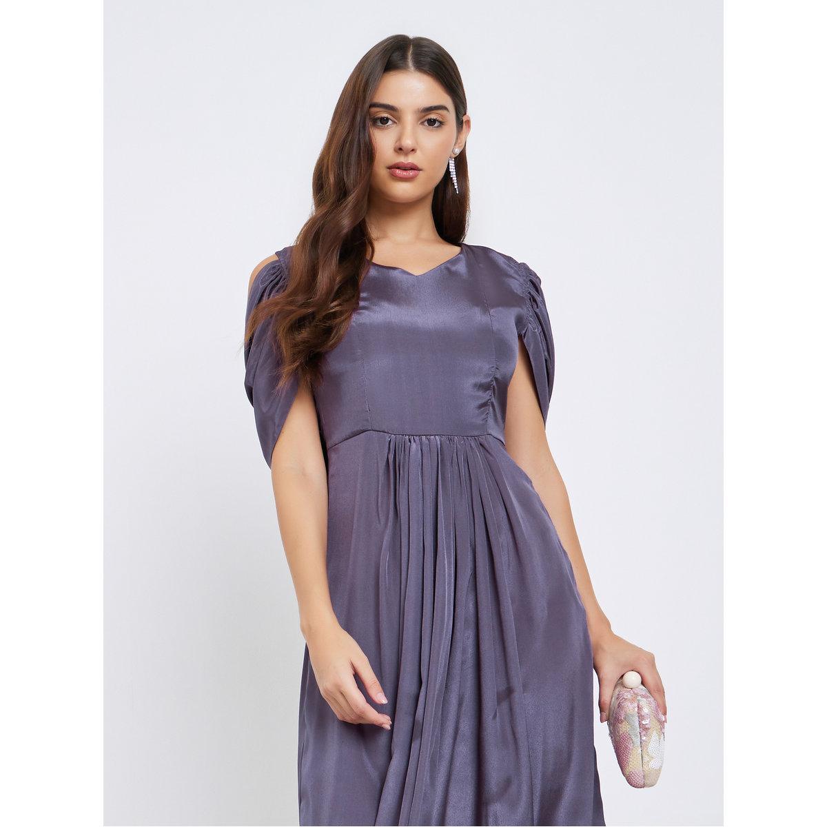 Maxim Creation Purple Draped Back Midi Dress-women-clothing-dresses-image-3