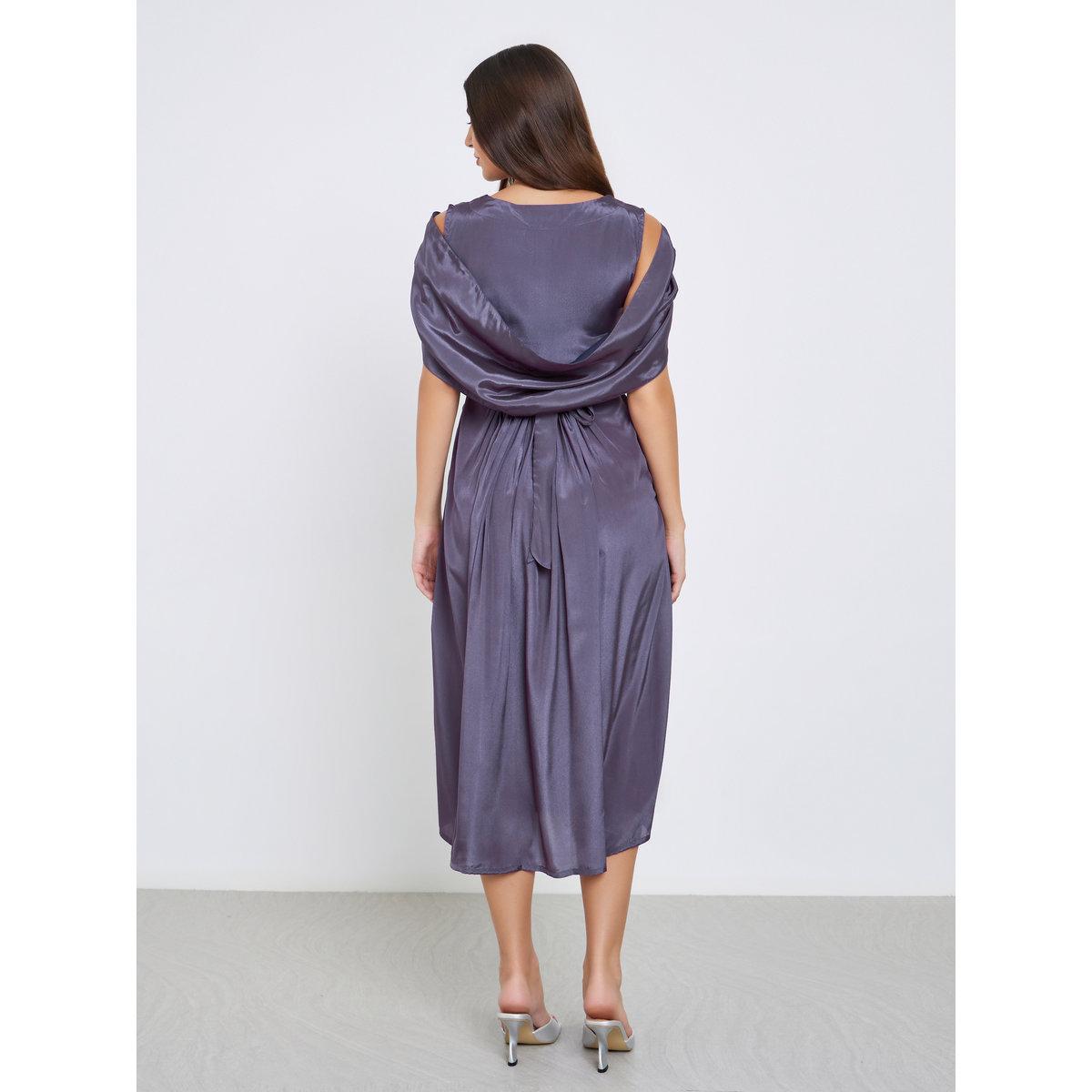 Maxim Creation Purple Draped Back Midi Dress-women-clothing-dresses-image-5