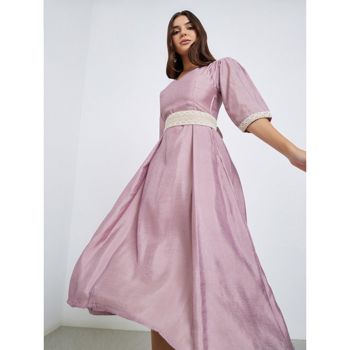 فستان ميدي بتفاصيل دانتيل-women-clothing-dresses-image-1