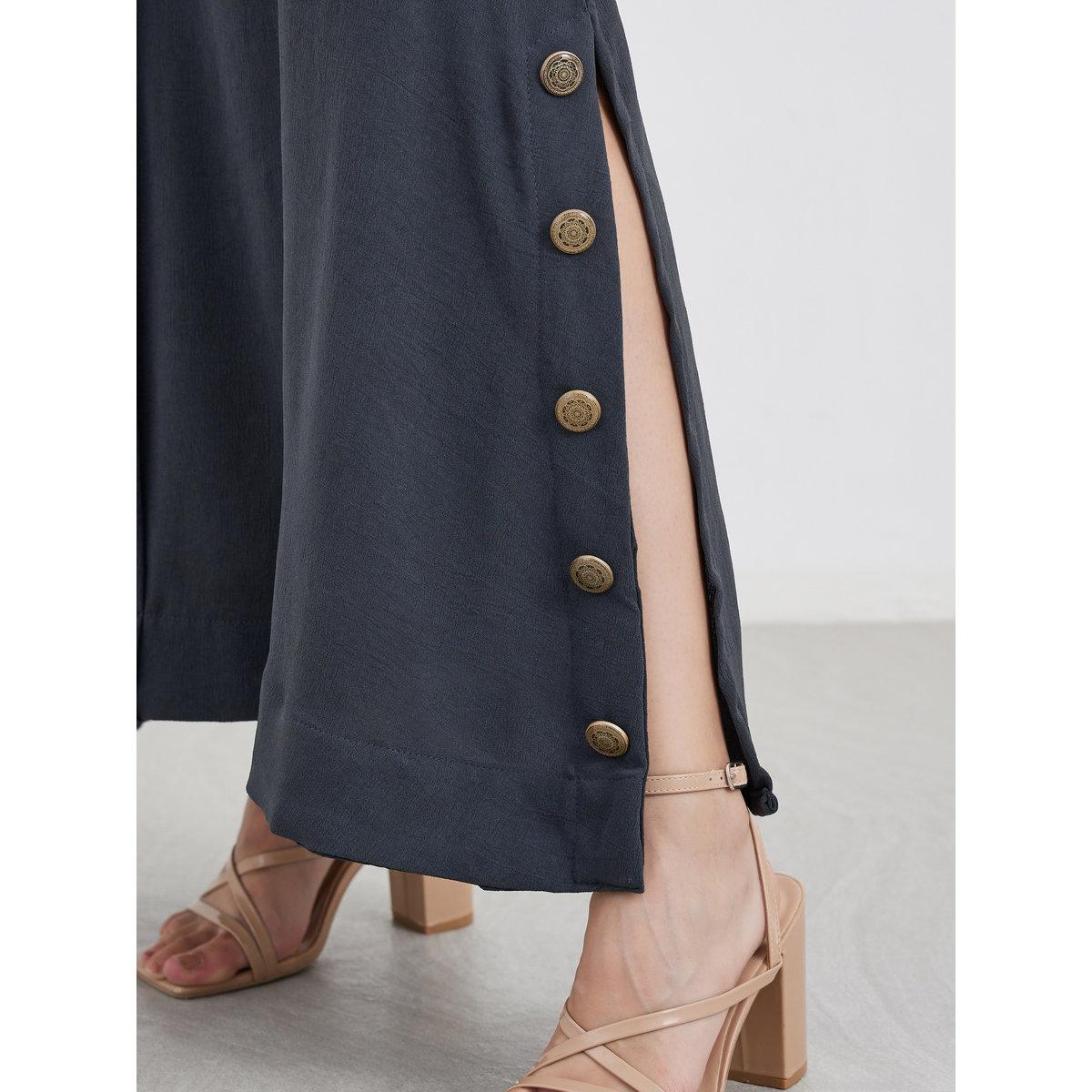 Maxim Creation Women Grey Maxi Dress with Buttons-women-clothing-dresses-image-5