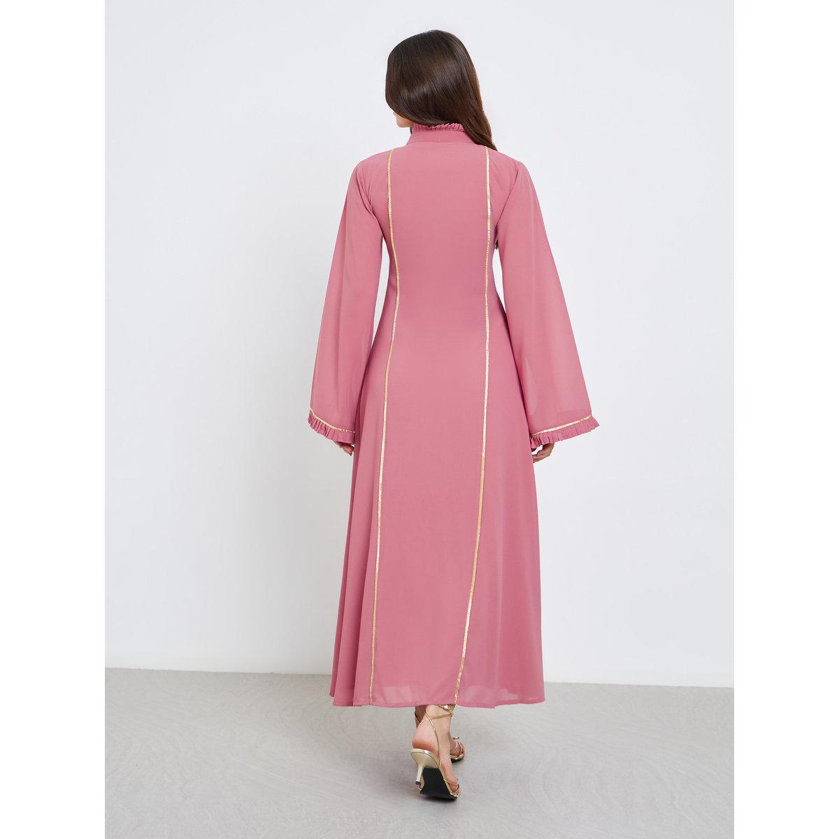 فستان طويل بتداخلات باللون الذهبي-women-clothing-dresses-image-5