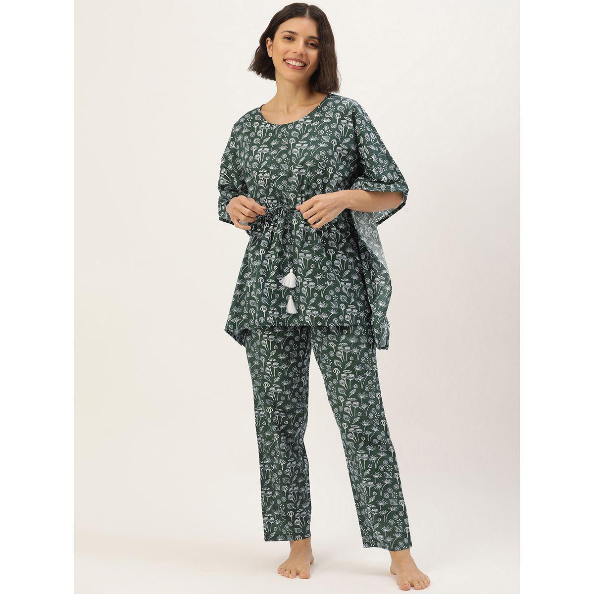 طقم من بنطال بيجاما وبلوزة مطبعة بالكامل-women-clothing-nightwear-pyjamas-longsets-image-1