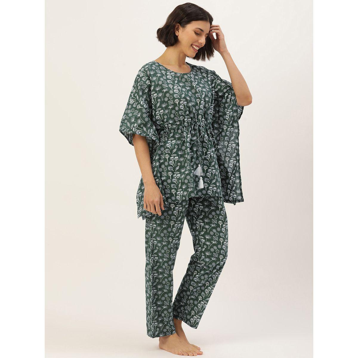 طقم من بنطال بيجاما وبلوزة مطبعة بالكامل-women-clothing-nightwear-pyjamas-longsets-image-2