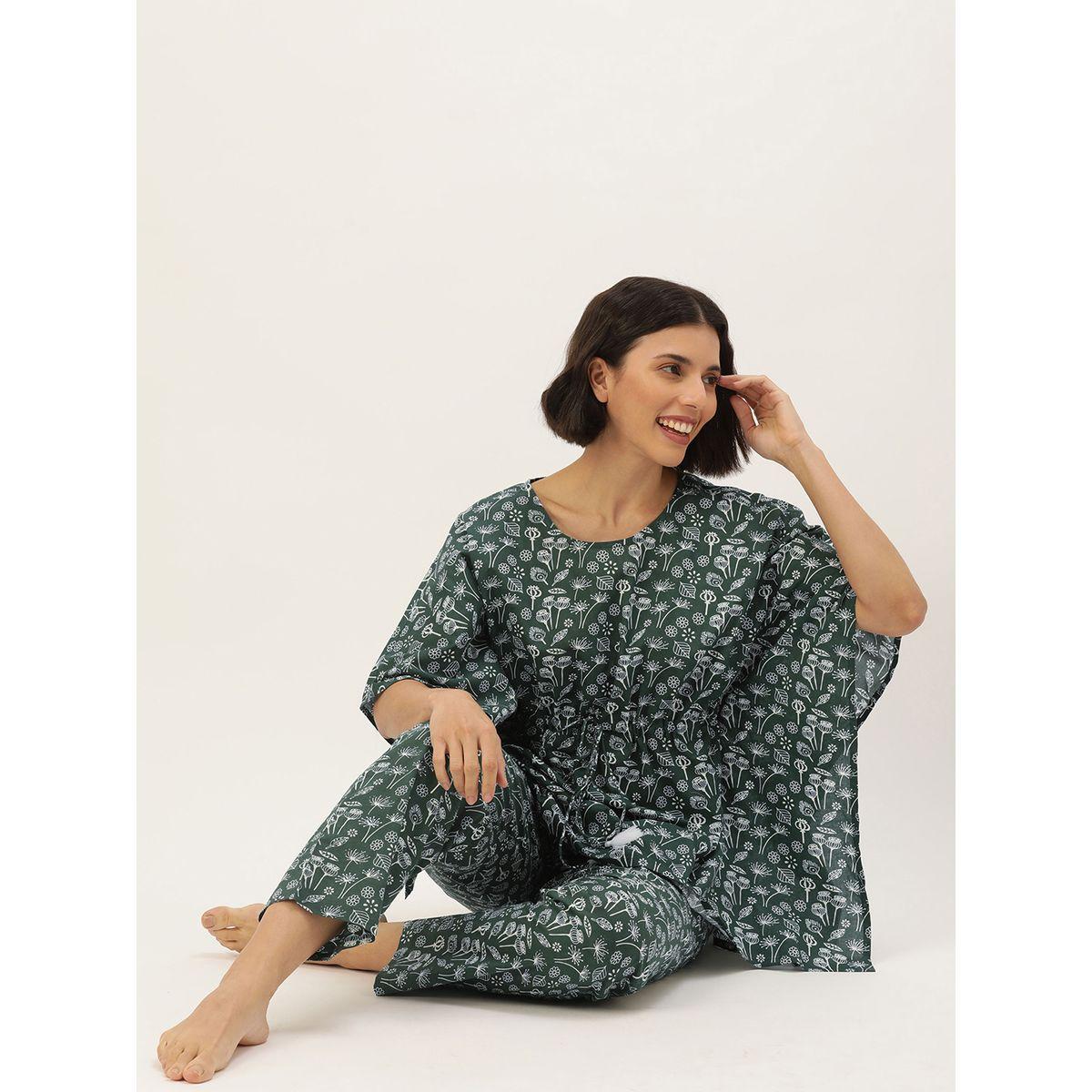 طقم من بنطال بيجاما وبلوزة مطبعة بالكامل-women-clothing-nightwear-pyjamas-longsets-image-4