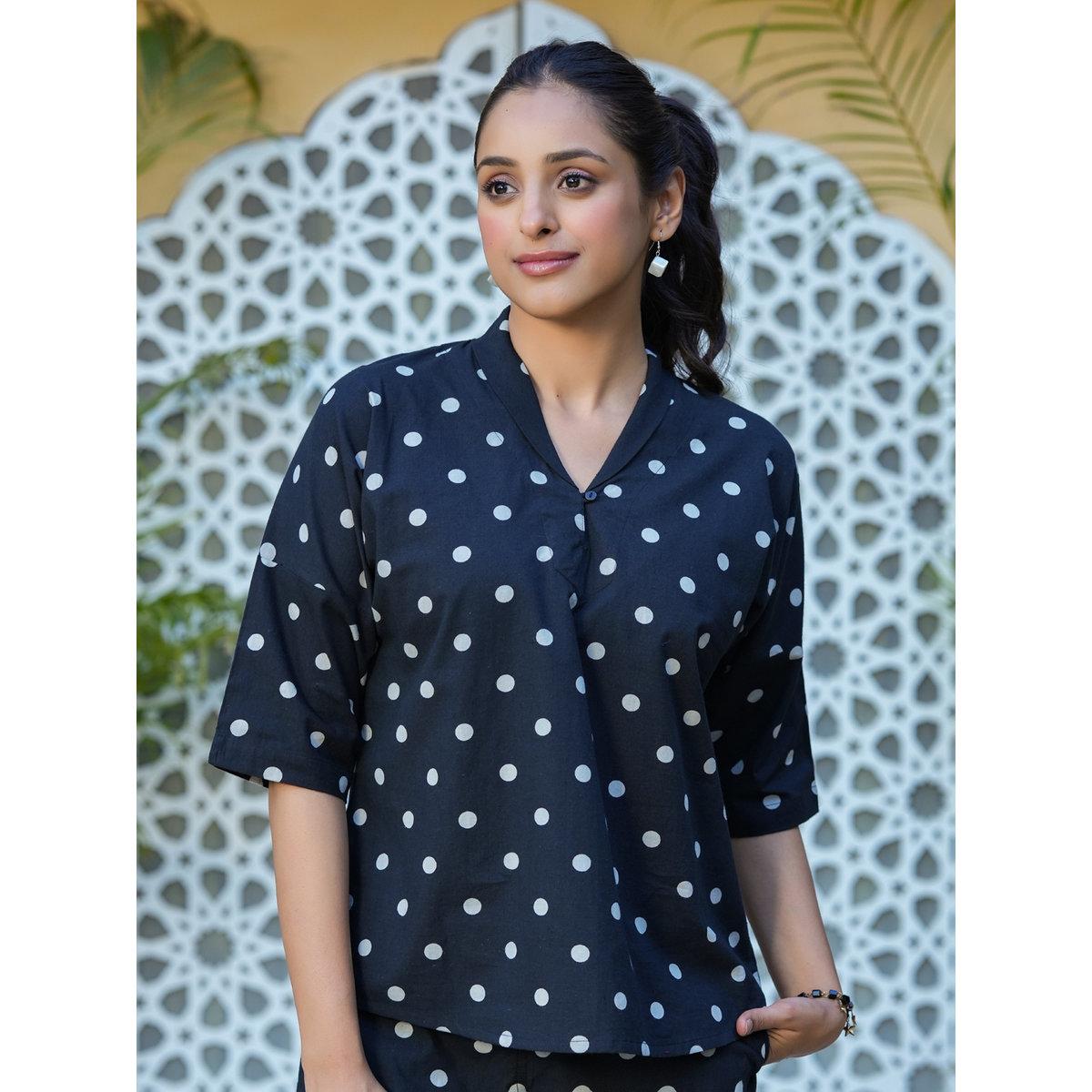 طقم من بنطال بيجاما وبلوزة قطنية مطبعة-women-clothing-nightwear-pyjamas-longsets-image-6