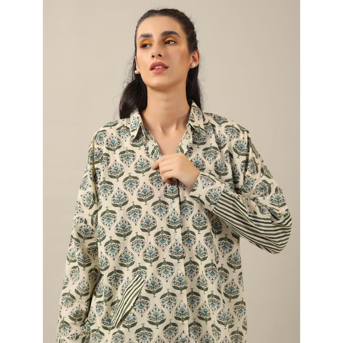 طقم من بنطال بيجاما وبلوزة مطبعة-women-clothing-nightwear-pyjamas-longsets-image-4