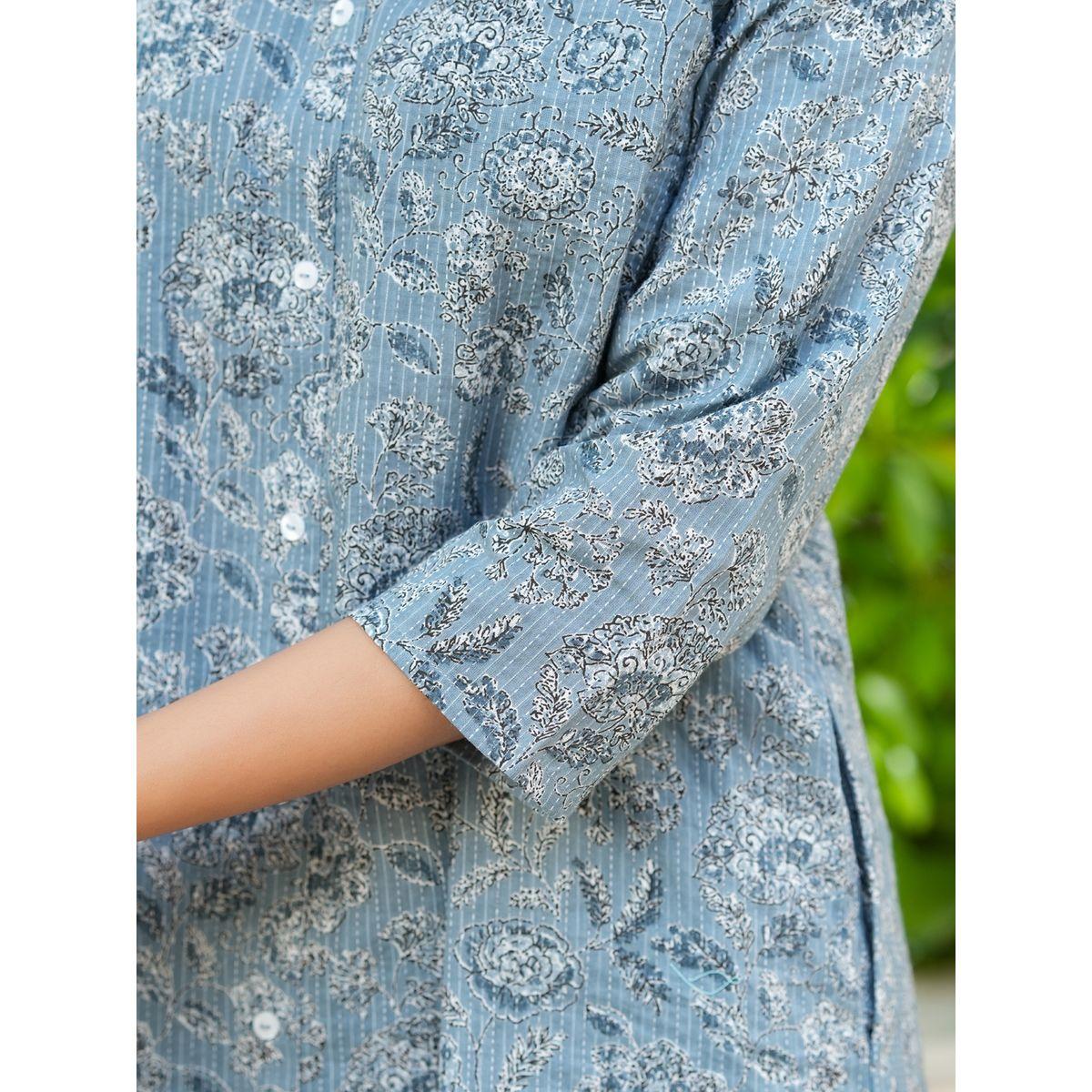 طقم من بنطال بيجاما وبلوزة قطنية مطبعة-women-clothing-nightwear-pyjamas-longsets-image-3
