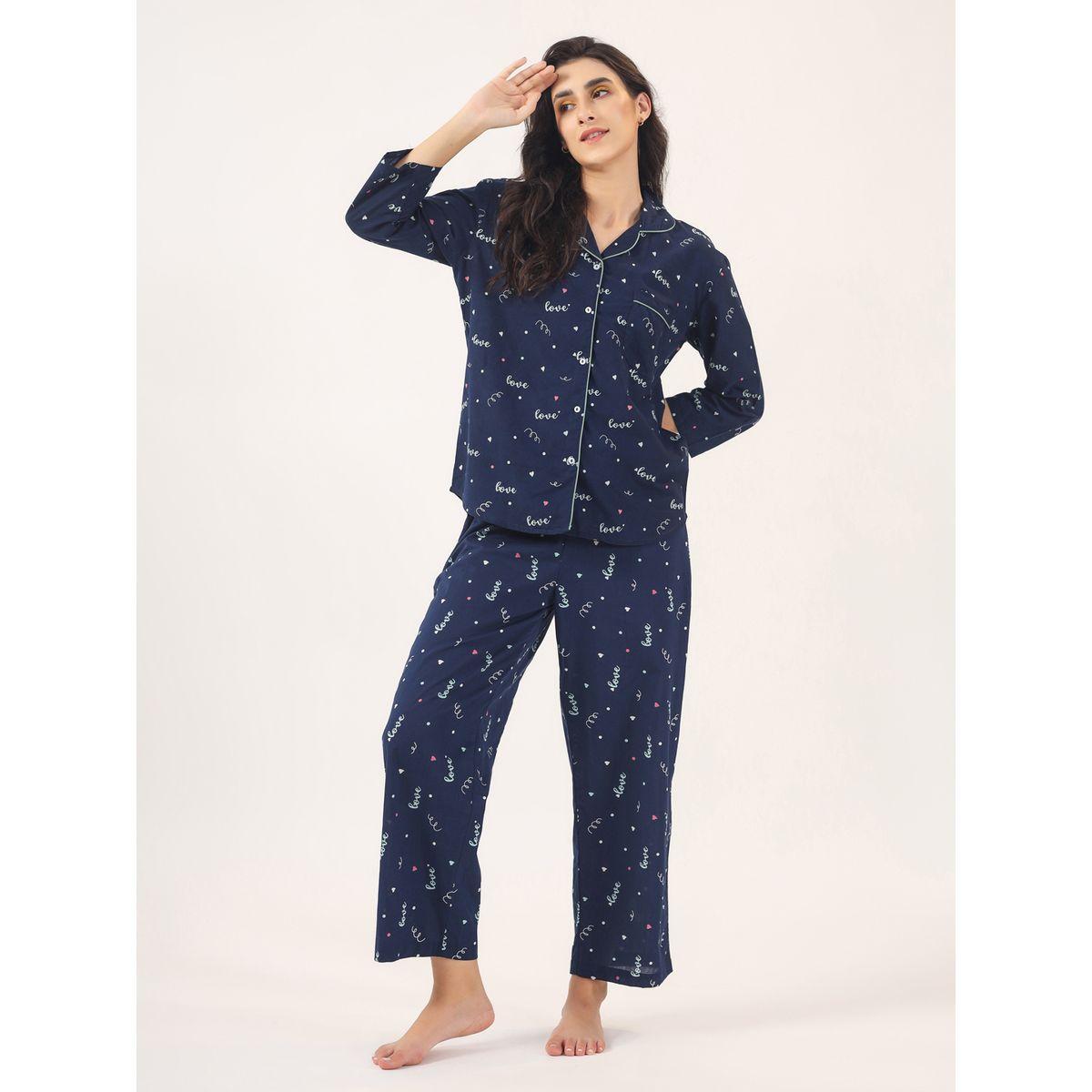 طقم بيجاما من بنطال وبلوزة مطبعة بالكامل-women-clothing-nightwear-pyjamas-longsets-image-3
