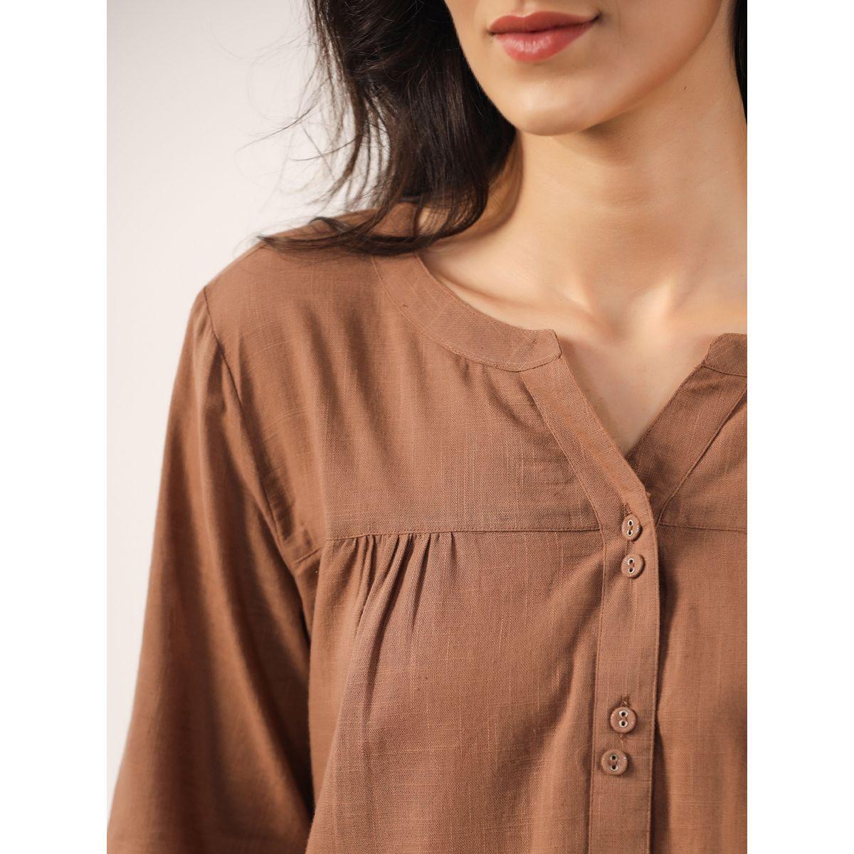 طقم من بنطال بيجاما وبلوزة سادة بأكمام طويلة-women-clothing-nightwear-pyjamas-longsets-image-4