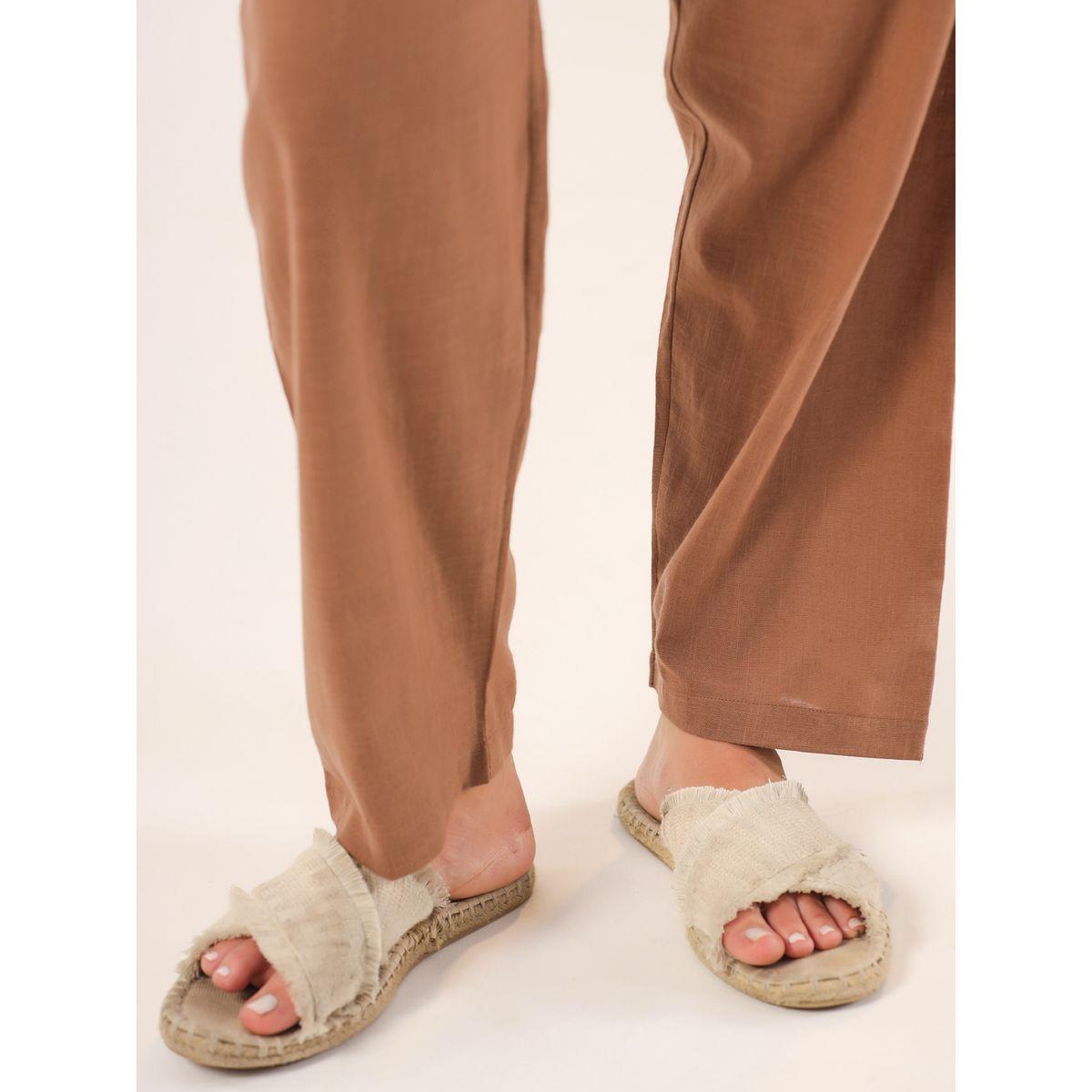 طقم من بنطال بيجاما وبلوزة سادة بأكمام طويلة-women-clothing-nightwear-pyjamas-longsets-image-5