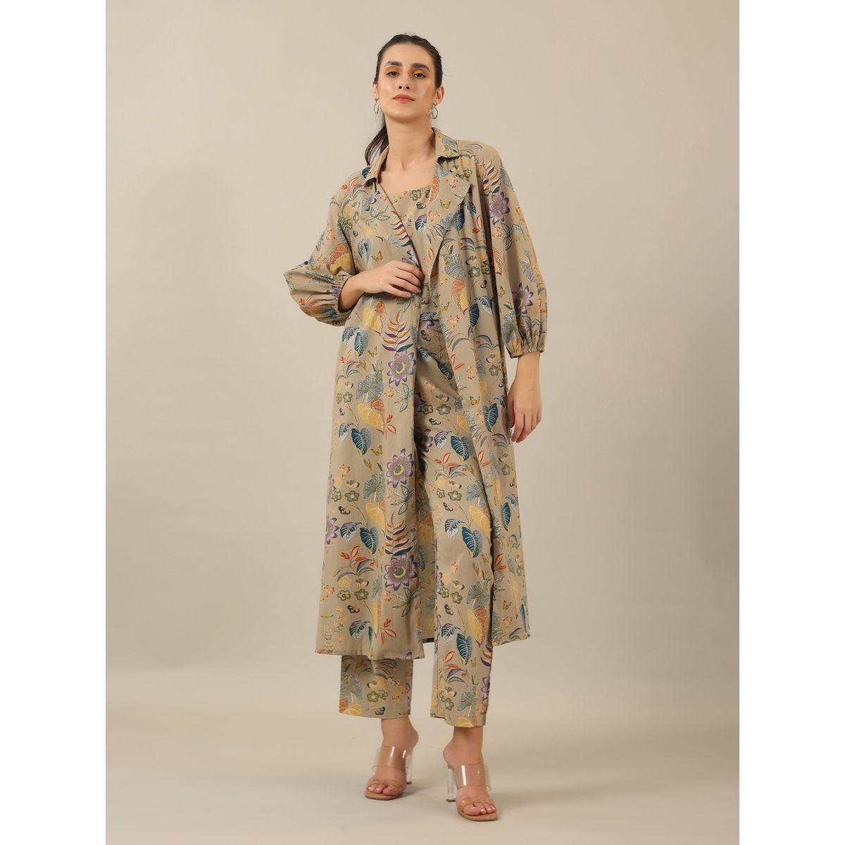 طقم من بنطال بيجاما وبلوزة قطنية مع جاكيت-women-clothing-nightwear-pyjamas-longsets-image-1