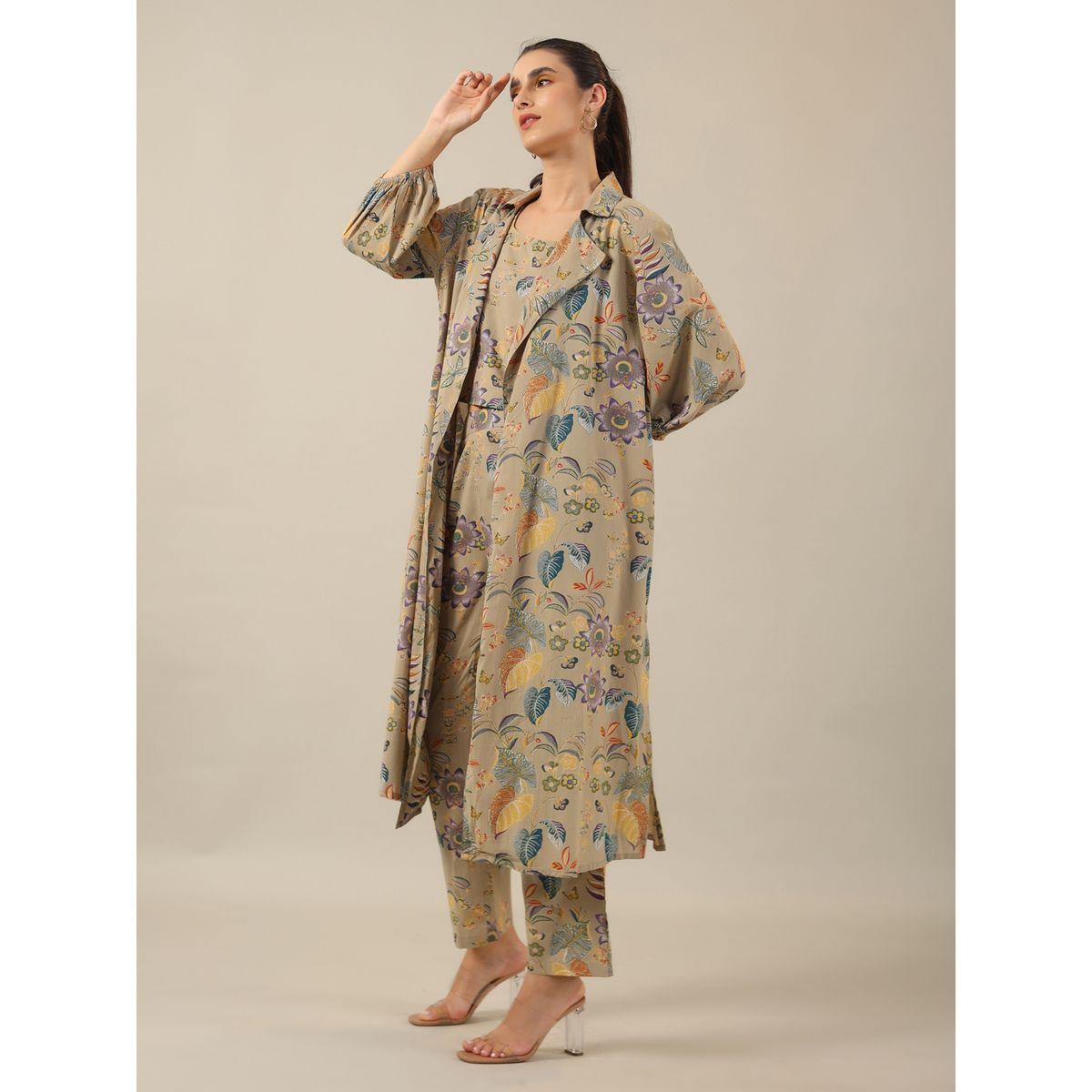 طقم من بنطال بيجاما وبلوزة قطنية مع جاكيت-women-clothing-nightwear-pyjamas-longsets-image-2
