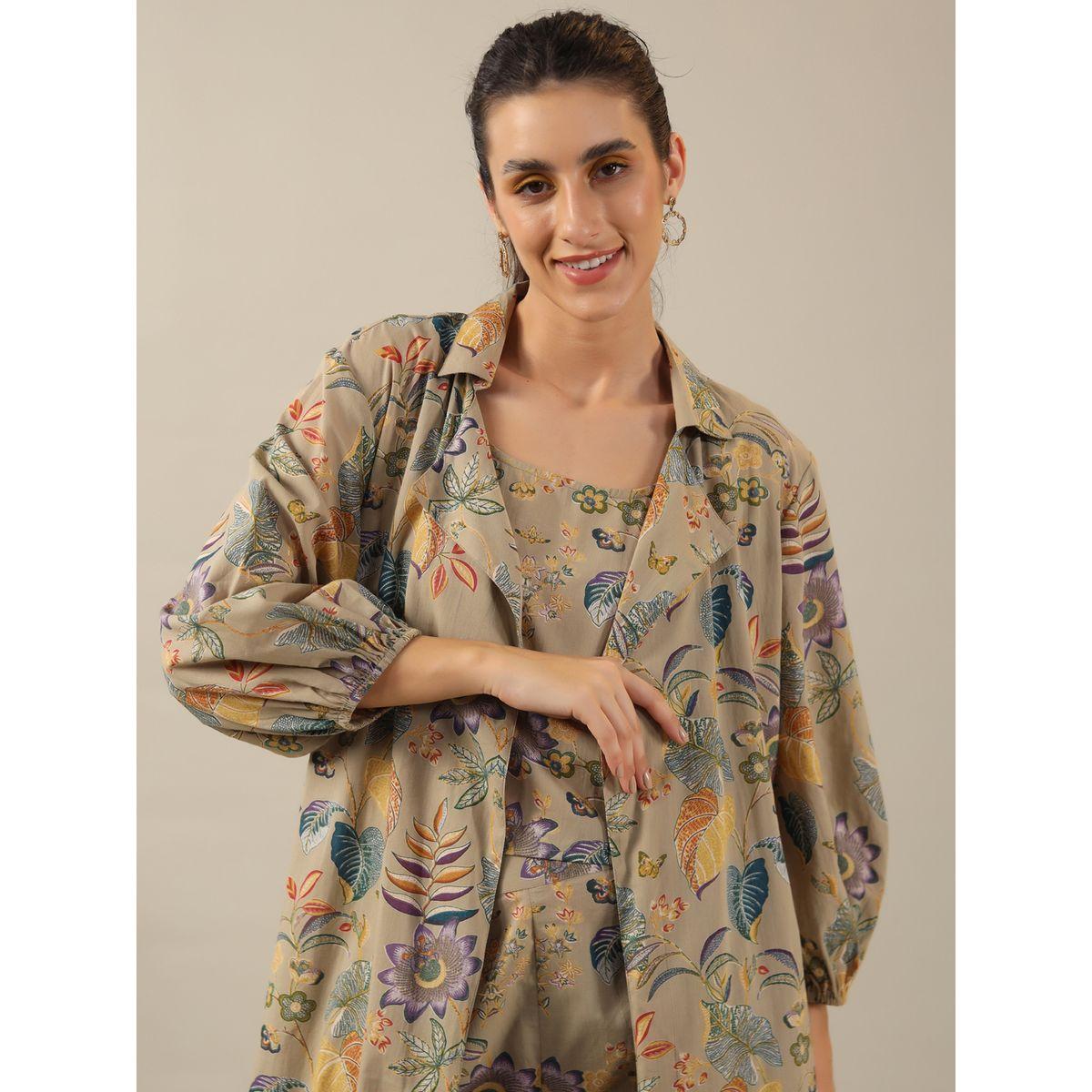 طقم من بنطال بيجاما وبلوزة قطنية مع جاكيت-women-clothing-nightwear-pyjamas-longsets-image-4