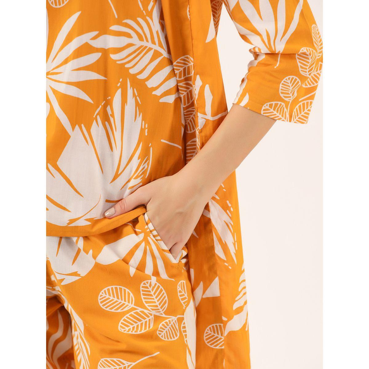 Sanskrutihomes Women Floral Printed Pure Cotton Top, Robe and Pyjama Set-women-clothing-nightwear-pyjamas-longsets-image-7