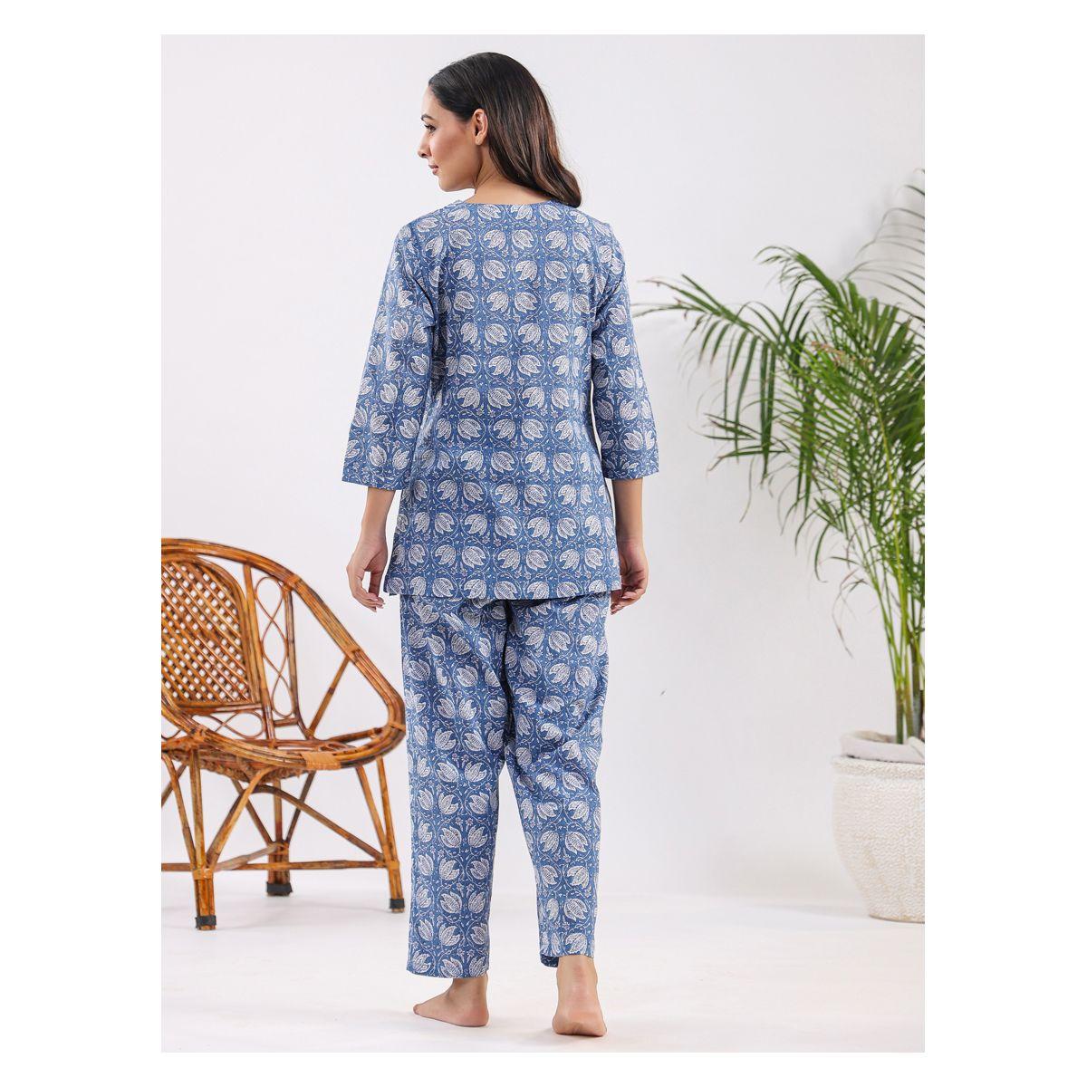 طقم من بنطال بيجاما وبلوزة قطنية-women-clothing-nightwear-pyjamas-longsets-image-2