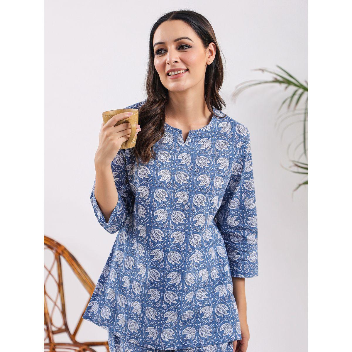 طقم من بنطال بيجاما وبلوزة قطنية-women-clothing-nightwear-pyjamas-longsets-image-7