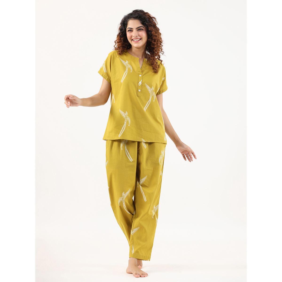 Sanskrutihomes Women All-Over Printed Pure Cotton Top and Pyjama Set-women-clothing-nightwear-pyjamas-longsets-image-1
