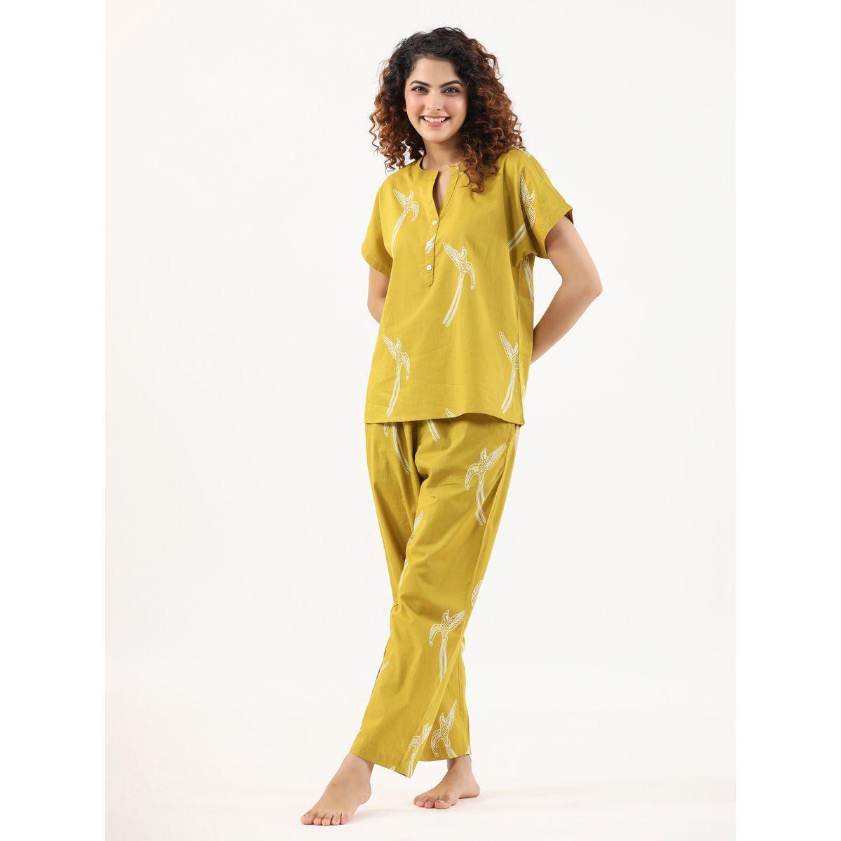 Sanskrutihomes Women All-Over Printed Pure Cotton Top and Pyjama Set-women-clothing-nightwear-pyjamas-longsets-image-2