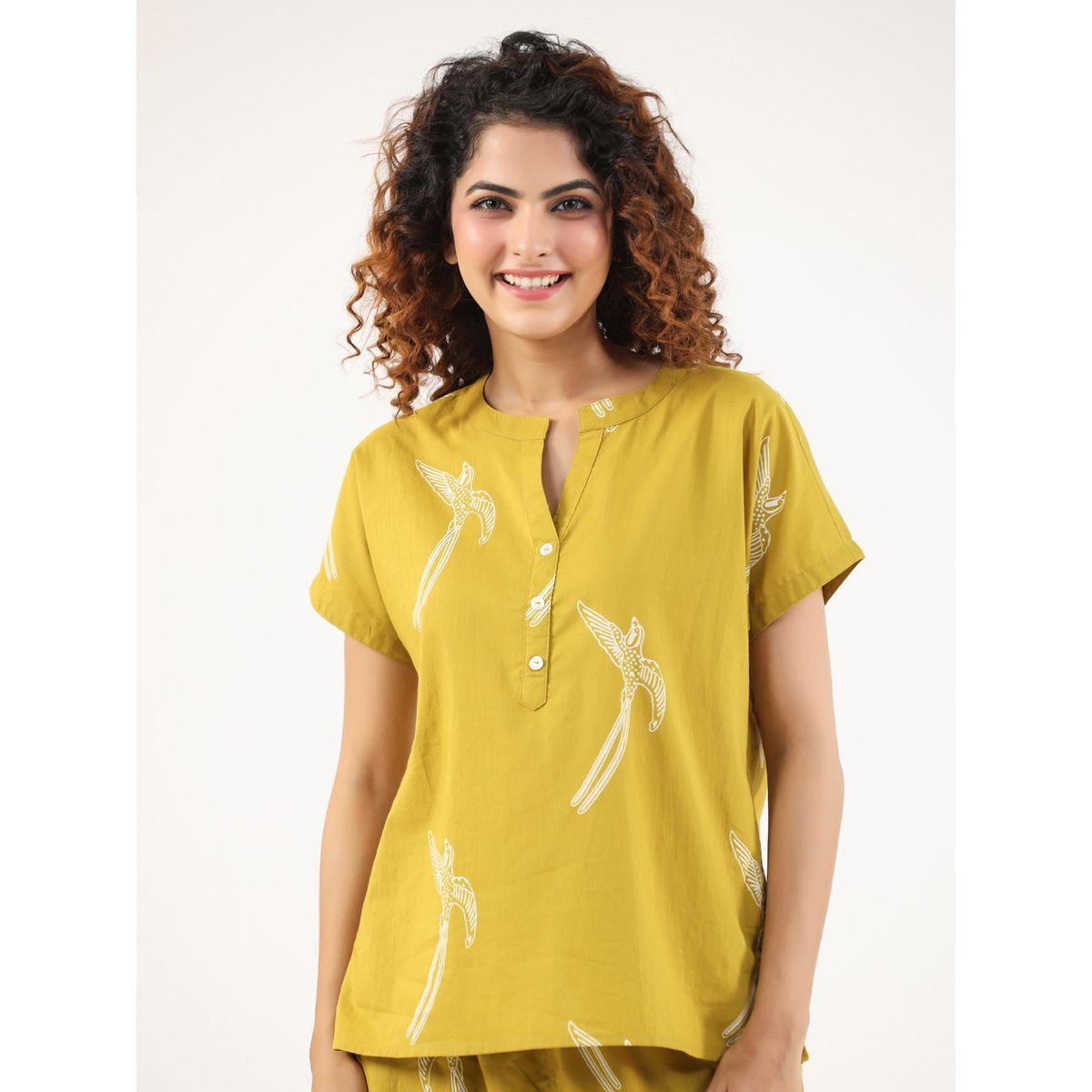 طقم من بنطال بيجاما وبلوزة قطنية مطبعة-women-clothing-nightwear-pyjamas-longsets-image-6