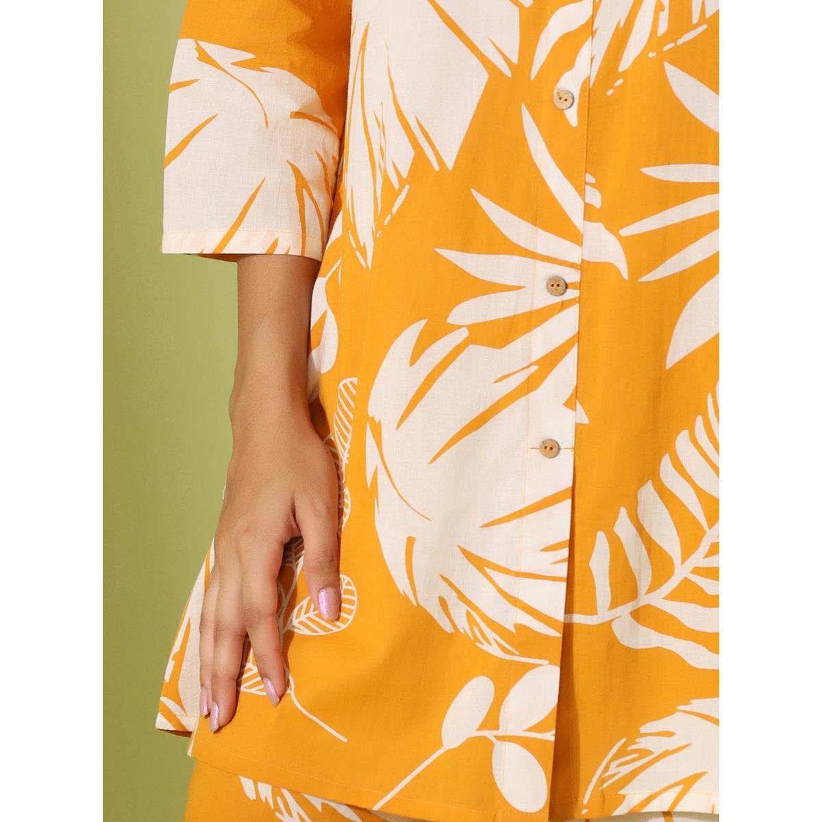 Sanskrutihomes Women Tropical Printed Pure Cotton Shirt and Pyjama Set-women-clothing-nightwear-pyjamas-longsets-image-3