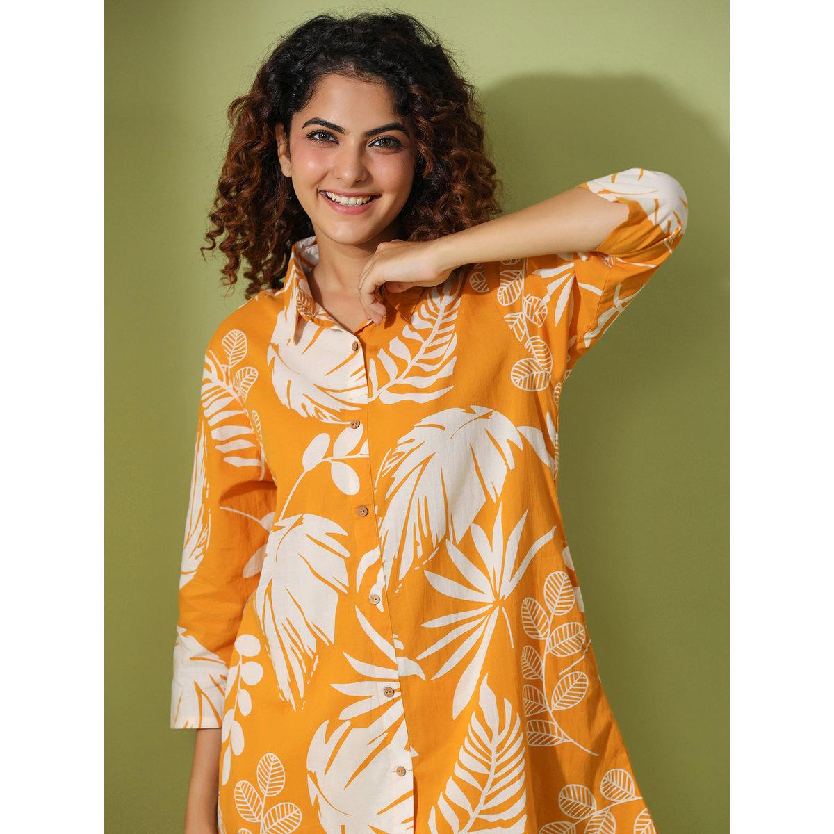 Sanskrutihomes Women Tropical Printed Pure Cotton Shirt and Pyjama Set-women-clothing-nightwear-pyjamas-longsets-image-7