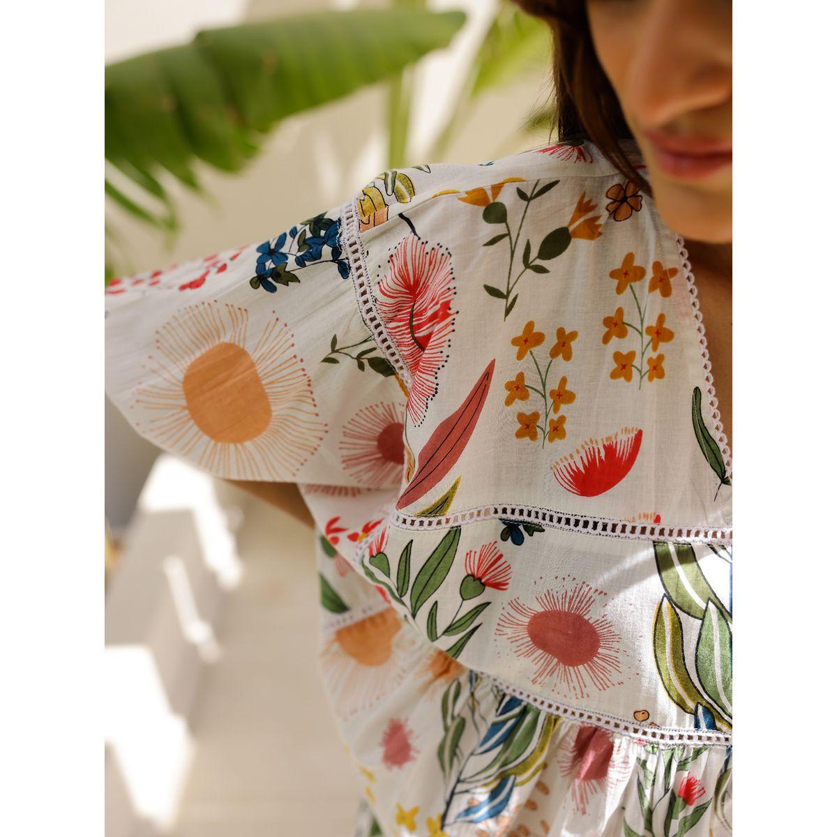 طقم بيجاما من بنطال وبلوزة مطبعة بزهور-women-clothing-nightwear-pyjamas-longsets-image-5